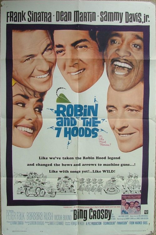 Vintage original US cinema advertising poster for RatPack film - Robin and the 7 Hoods