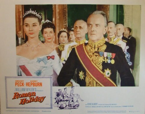 Original vintage US cinema lobby card movie poster for Roman Holiday