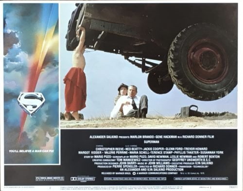 Original vintage US cinema lobby card movie poster for Superman