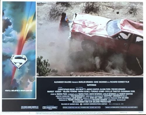 Original vintage US cinema lobby card movie poster for Superman