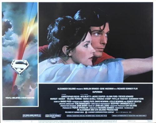 Original vintage US cinema lobby card movie poster for Superman