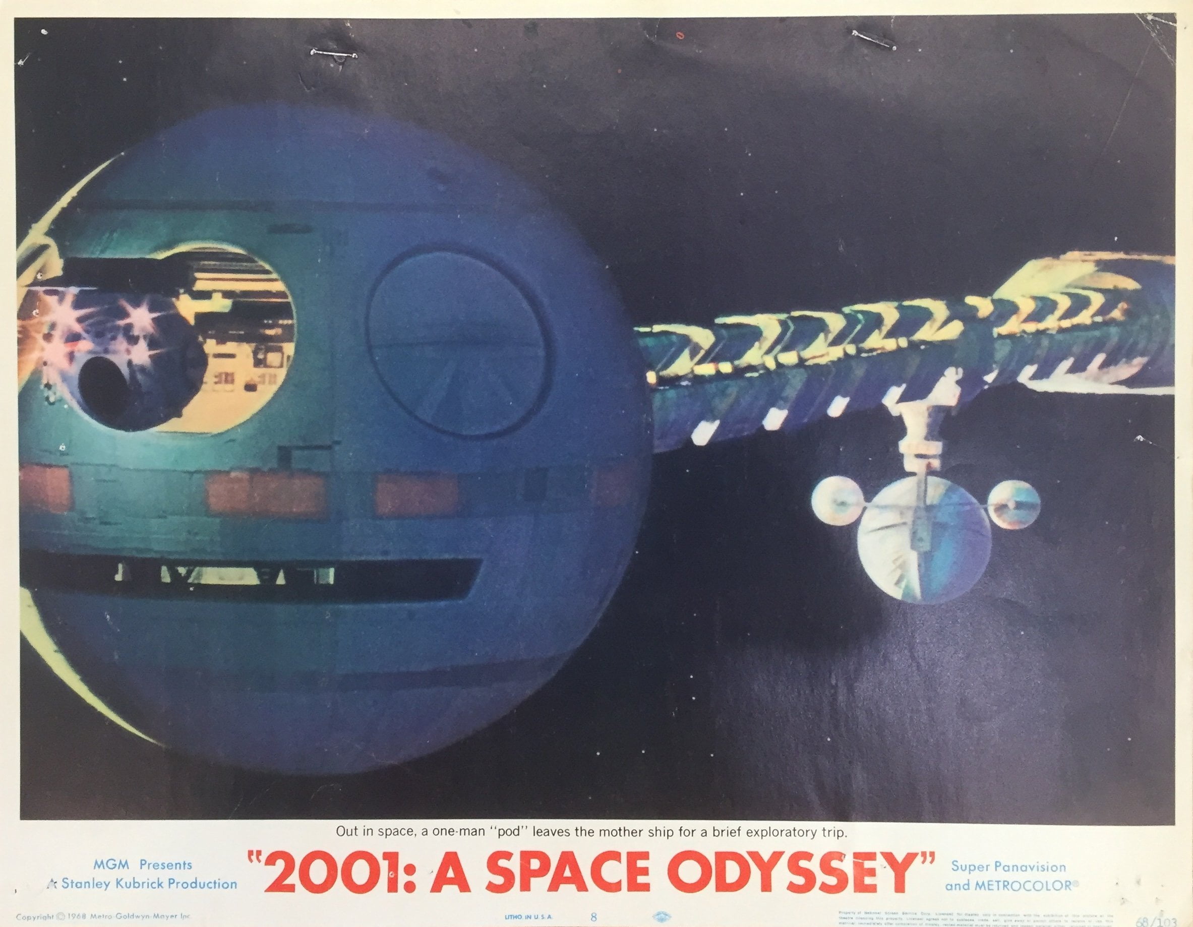 Original vintage US cinema lobby card movie poster for 2001: A Space Odyssey