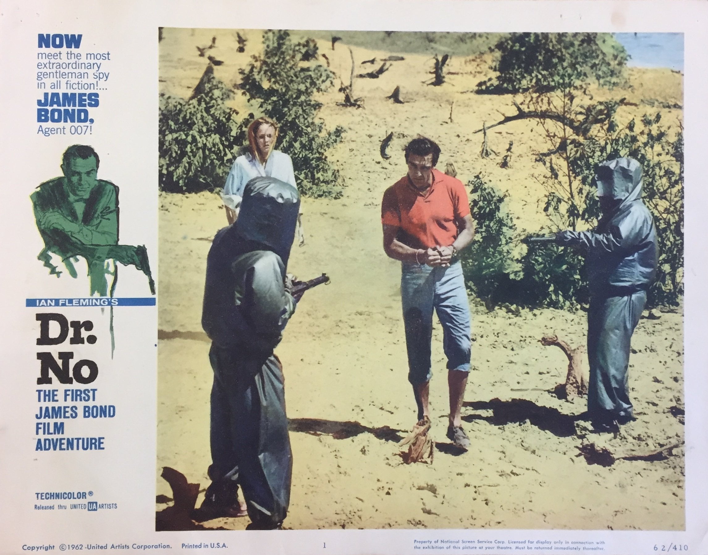 Original vintage US cinema lobby card movie poster for Dr No
