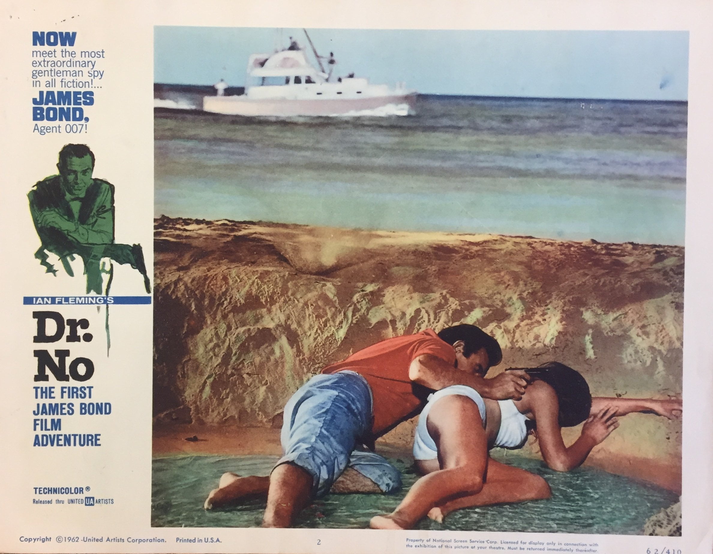 Original vintage US cinema lobby card movie poster for Dr No