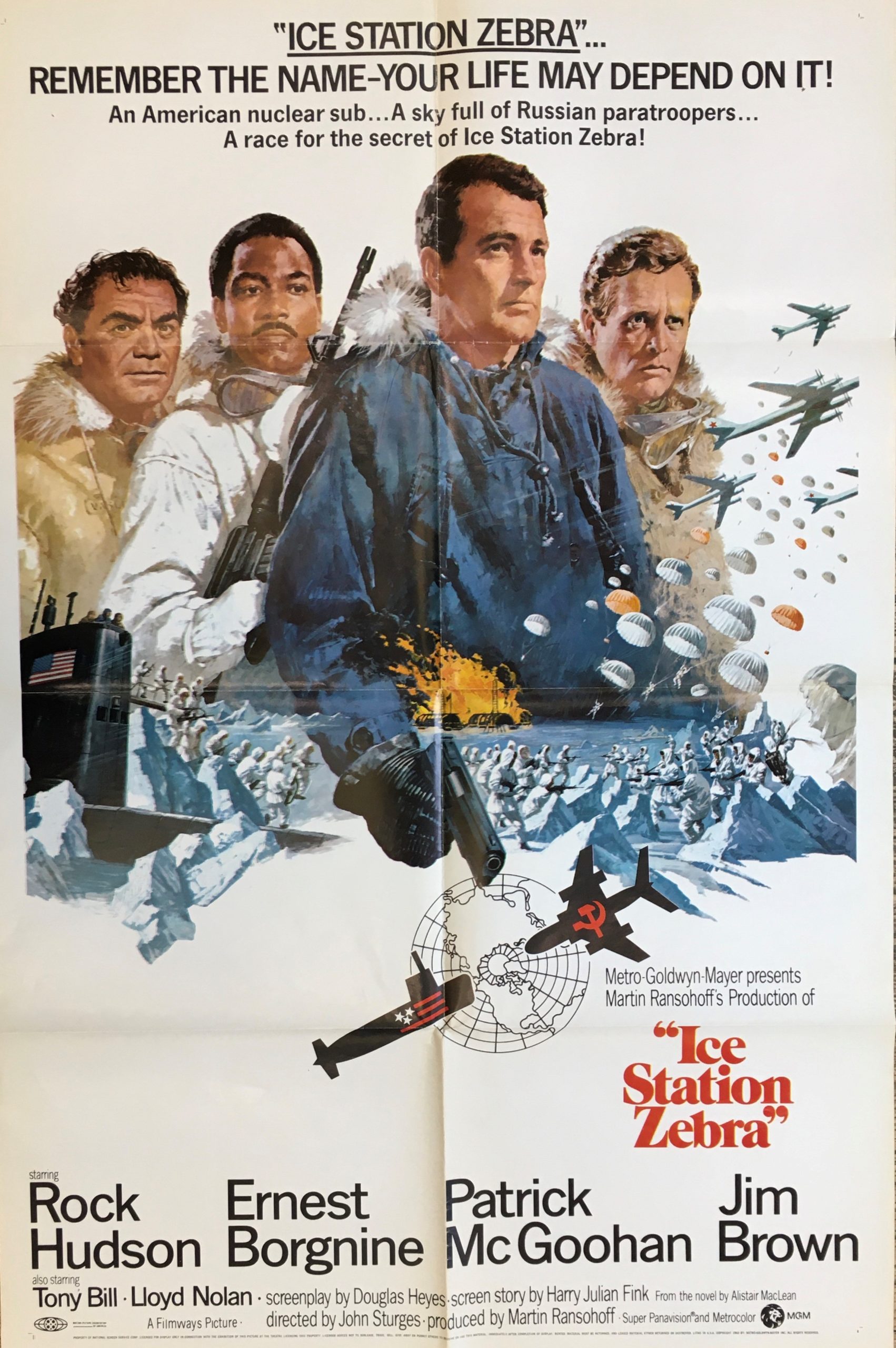 Original vintage US cinema movie poster for Ice Station Zebra