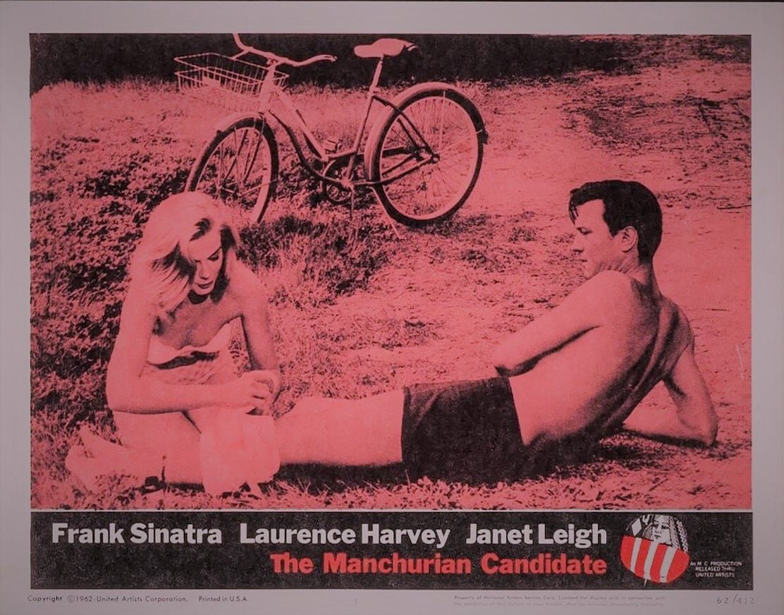 Original vintage US cinema lobby card poster for 1960s ne-noir The Manchurian Candidate