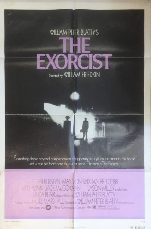 Original vintage US cinema movie poster for The Exorcist