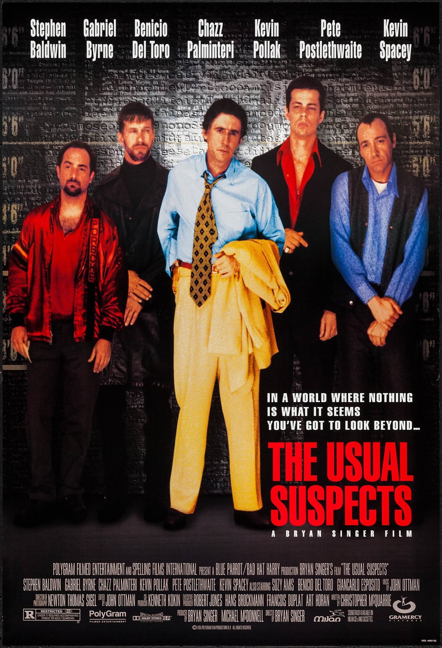 Original vintage US cinema movie poster for The Usual Suspects