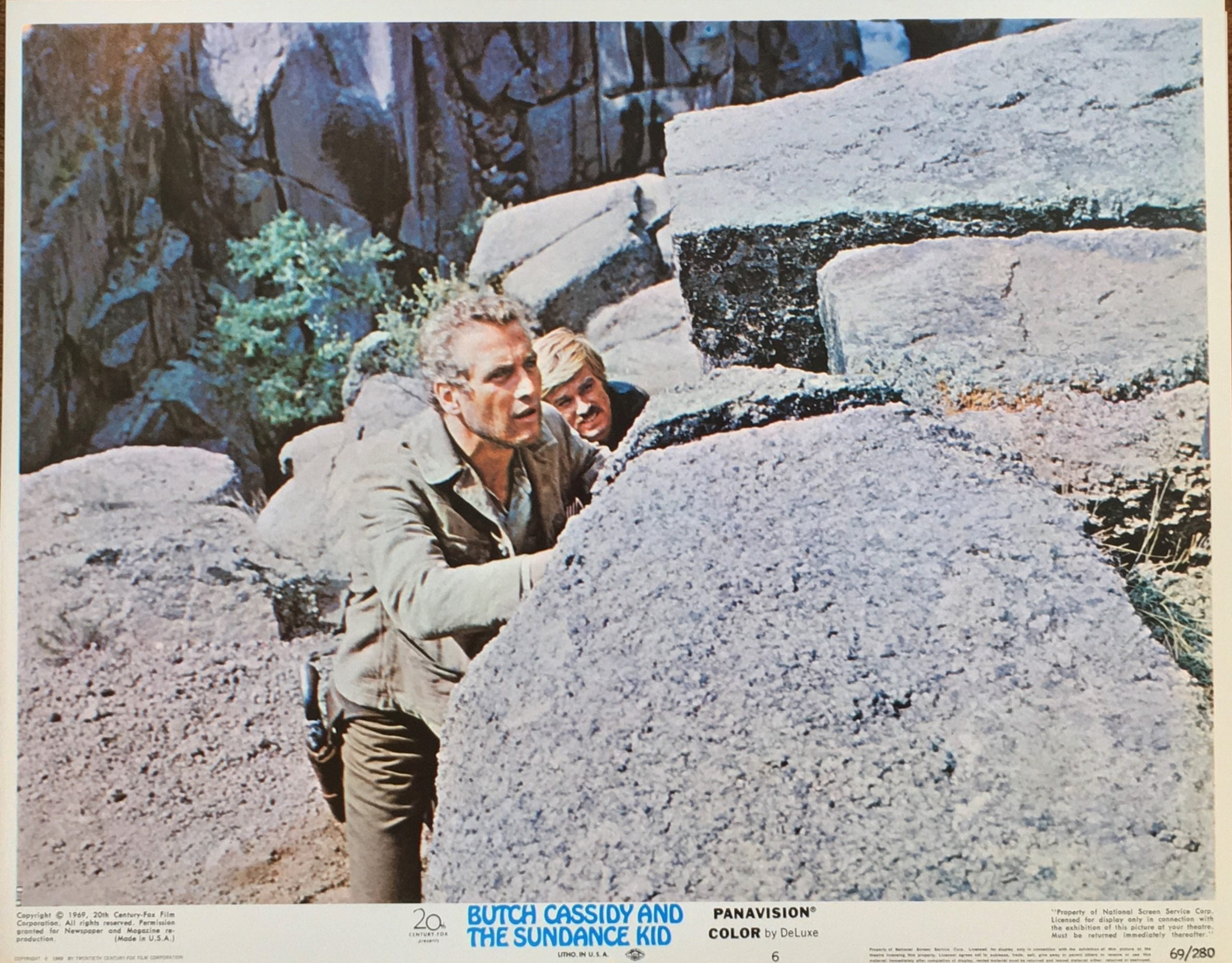 Vintage original US lobby card poster for Redford and Newman and Butch Cassidy and the Sundance Kid