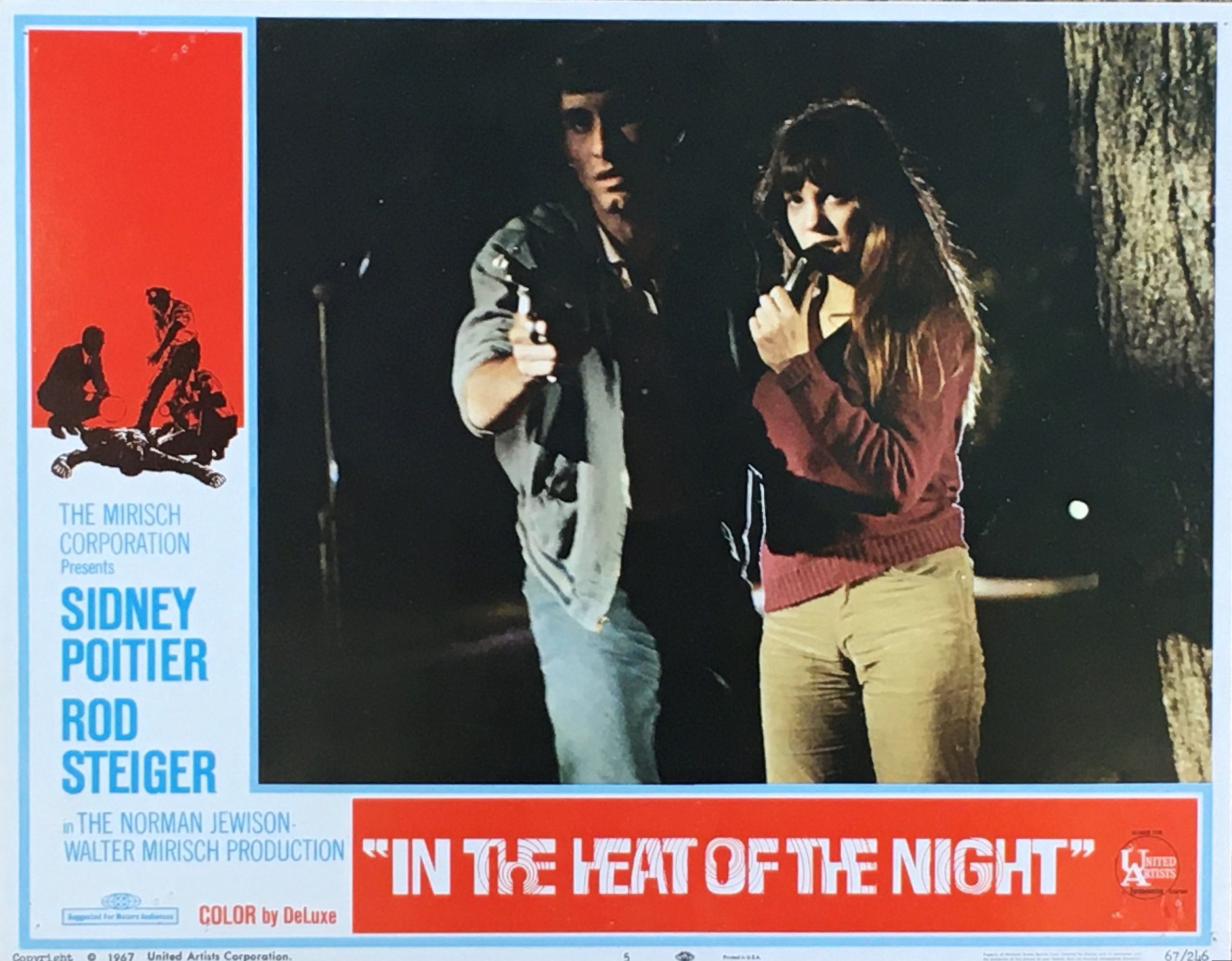 Original vintage US cinema lobby card movie poster for In the Heat of the Night