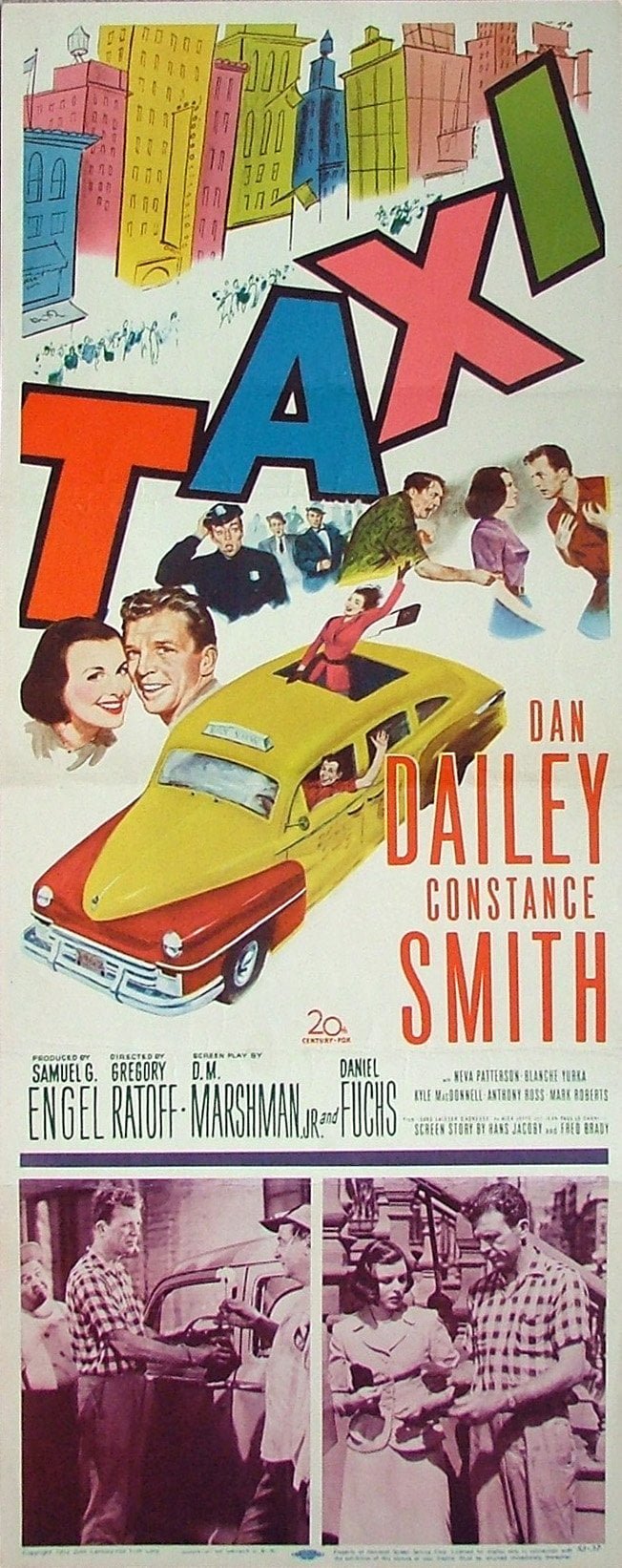 Original vintage US cinema movie poster for Taxi