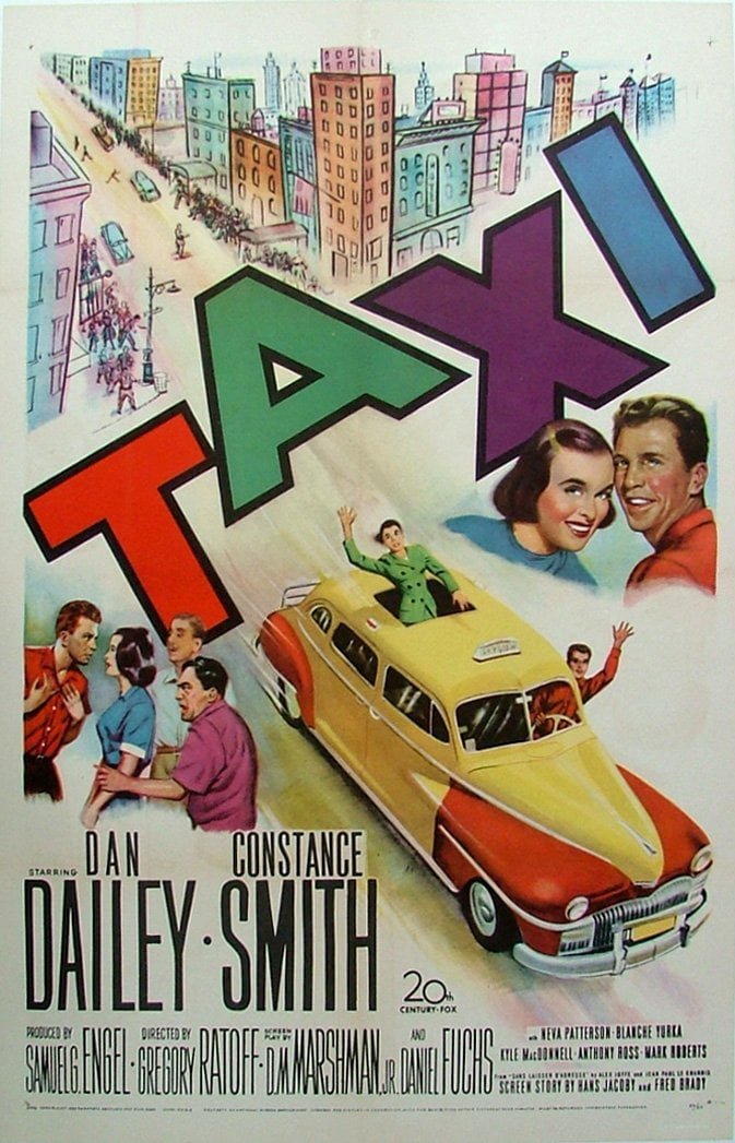 Original vintage US cinema movie poster for Taxi