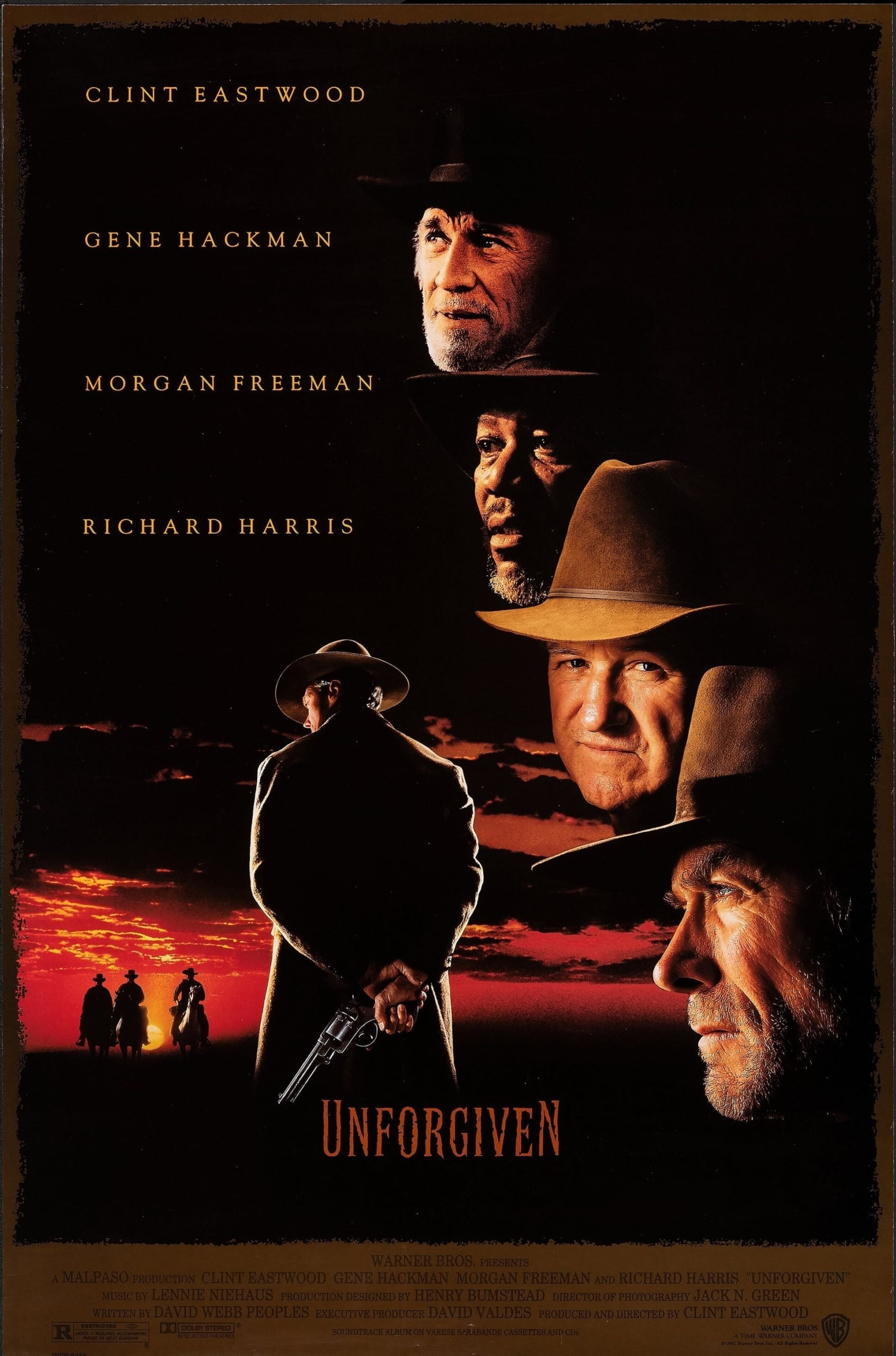 Original vintage US movie poster for sale for Unforgiven starring Clint Eastwood