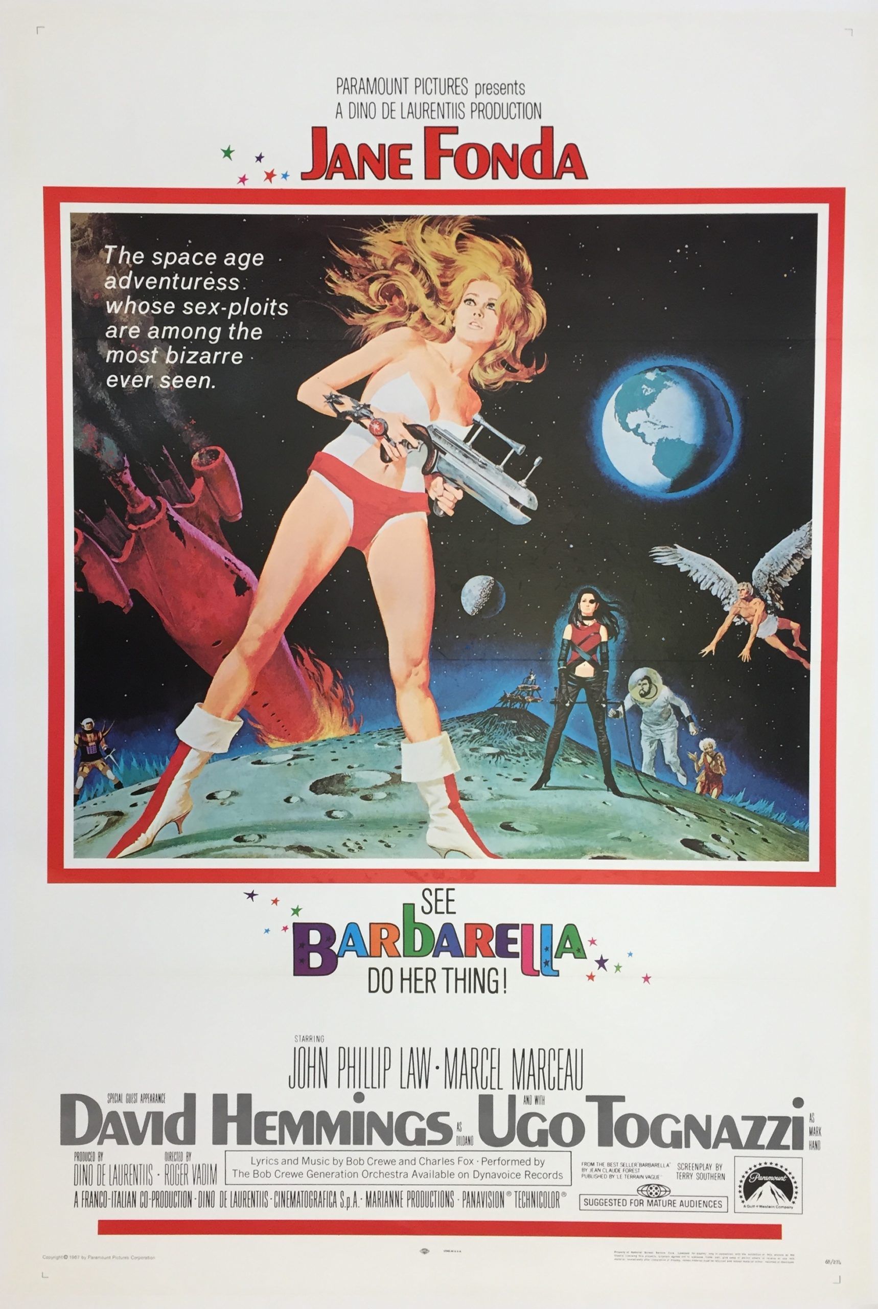 Original vintage US cinema movie poster for Barbarella