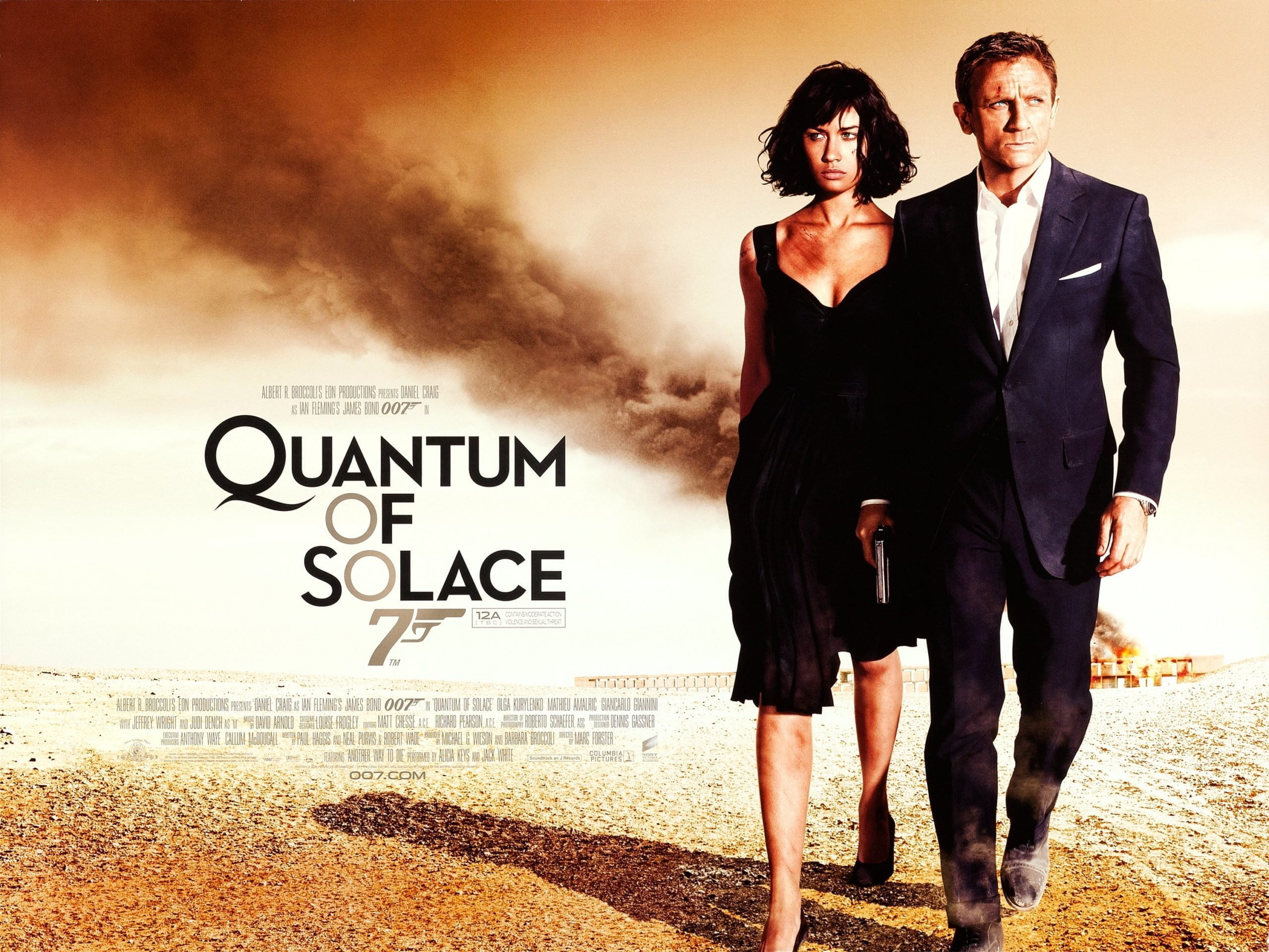 Vintage original UK cinema poster for James Bond movie Quantum of Solace starring Daniel Craig