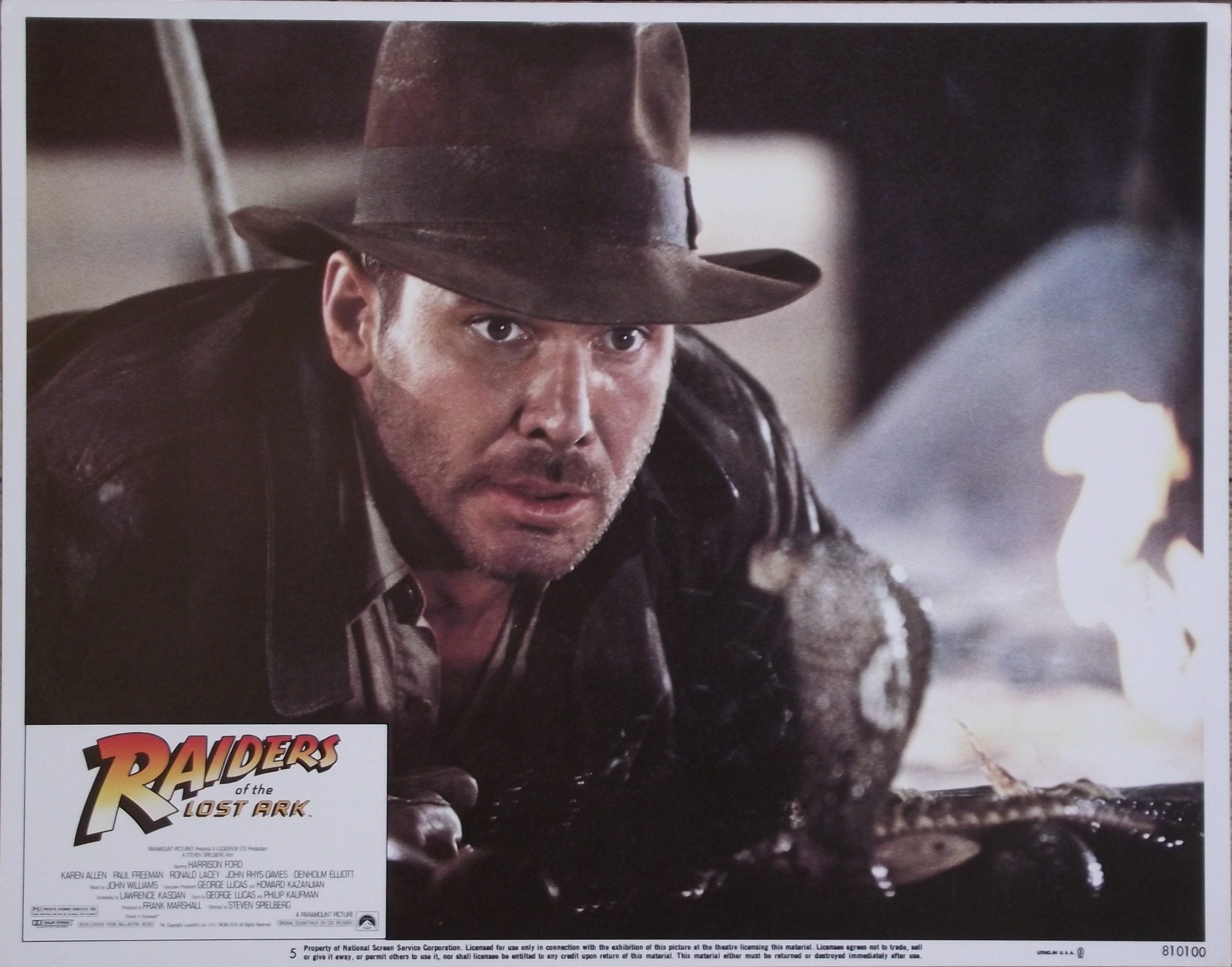 Original vintage cinema lobby card poster for Raiders of the Lost Ark