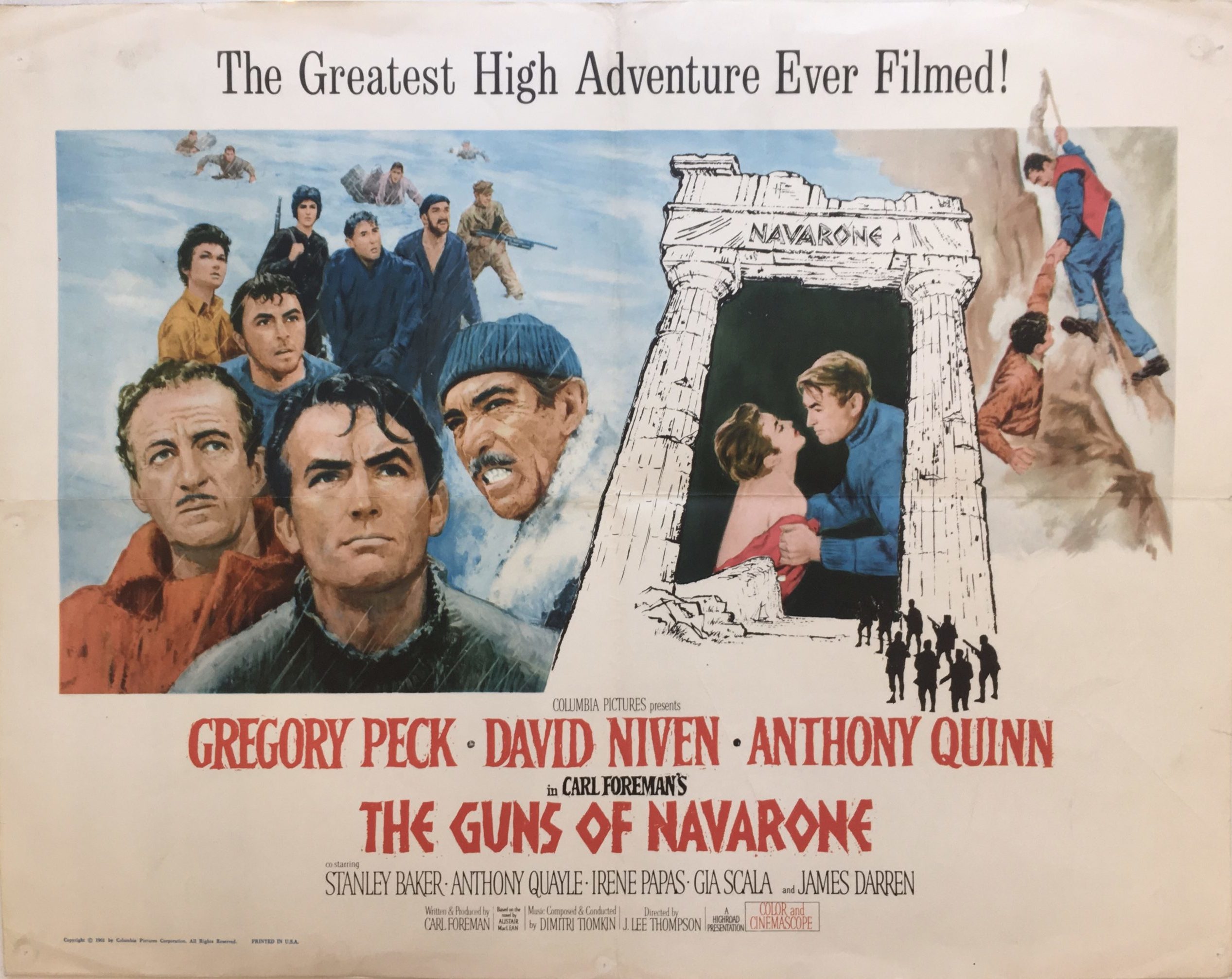 Vintage original us cinema poster for The Guns of Navarone