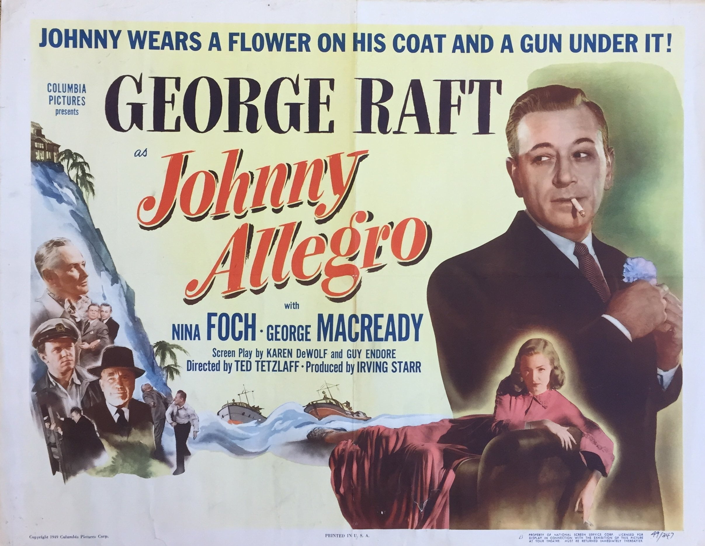 Original vintage US cinema movie poster for Johnny Allegro