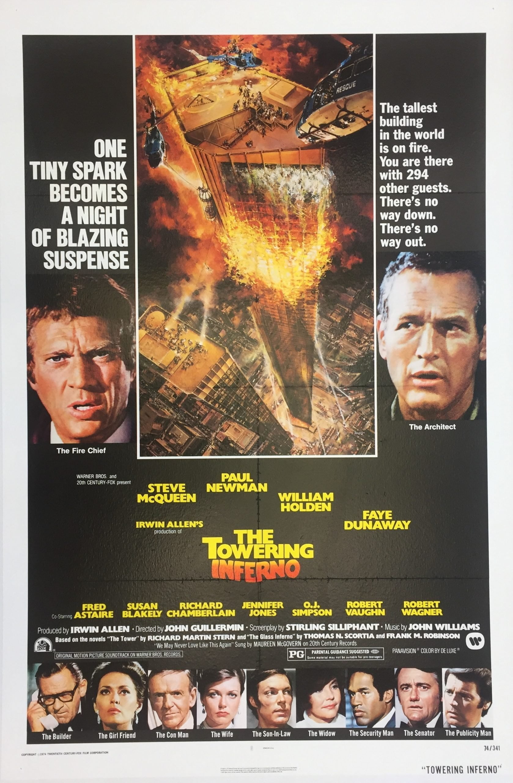 Original vintage US cinema movie poster for The Towering Inferno