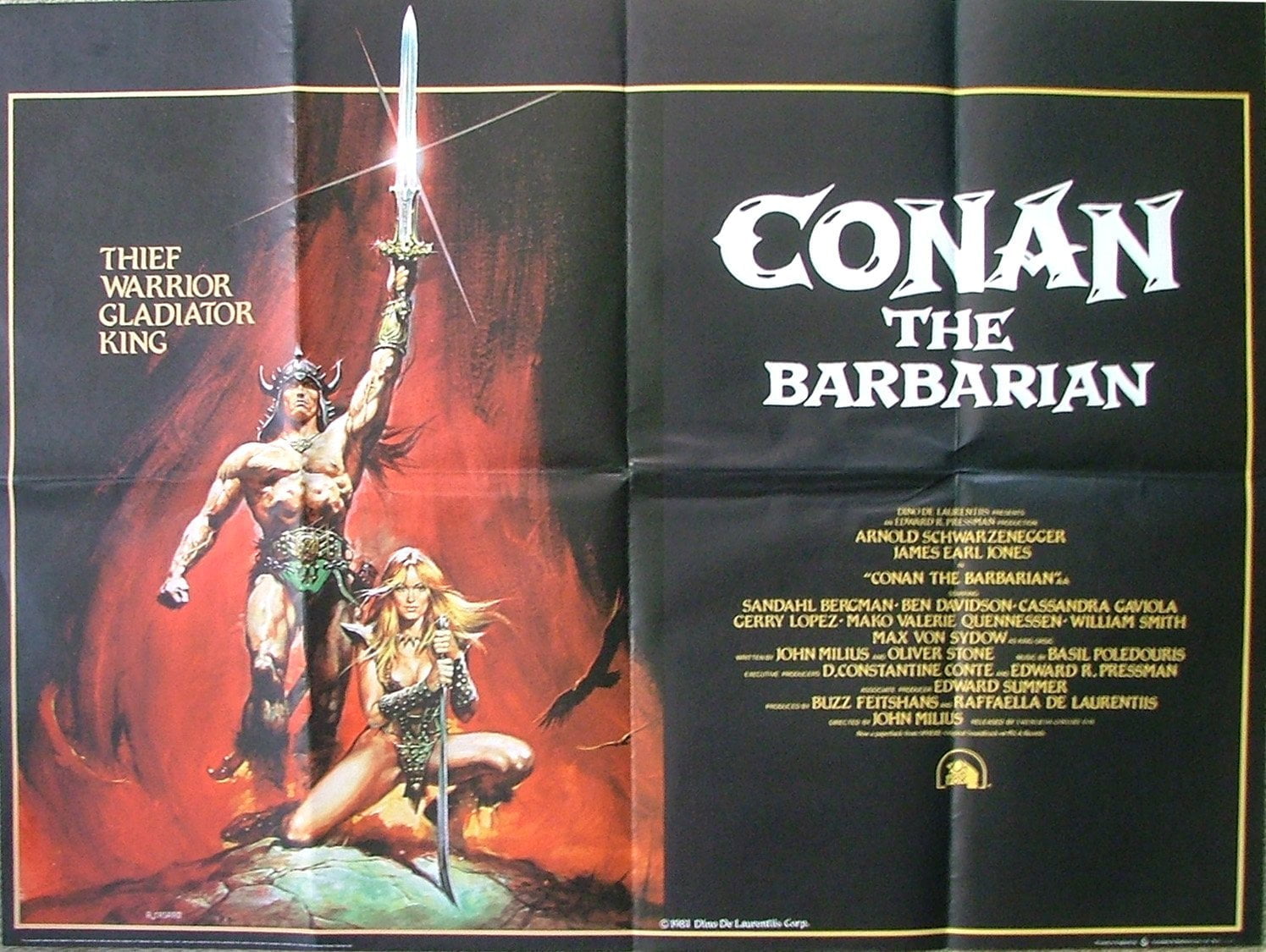 Original vintage UK cinema poster for Conan the Barbarian