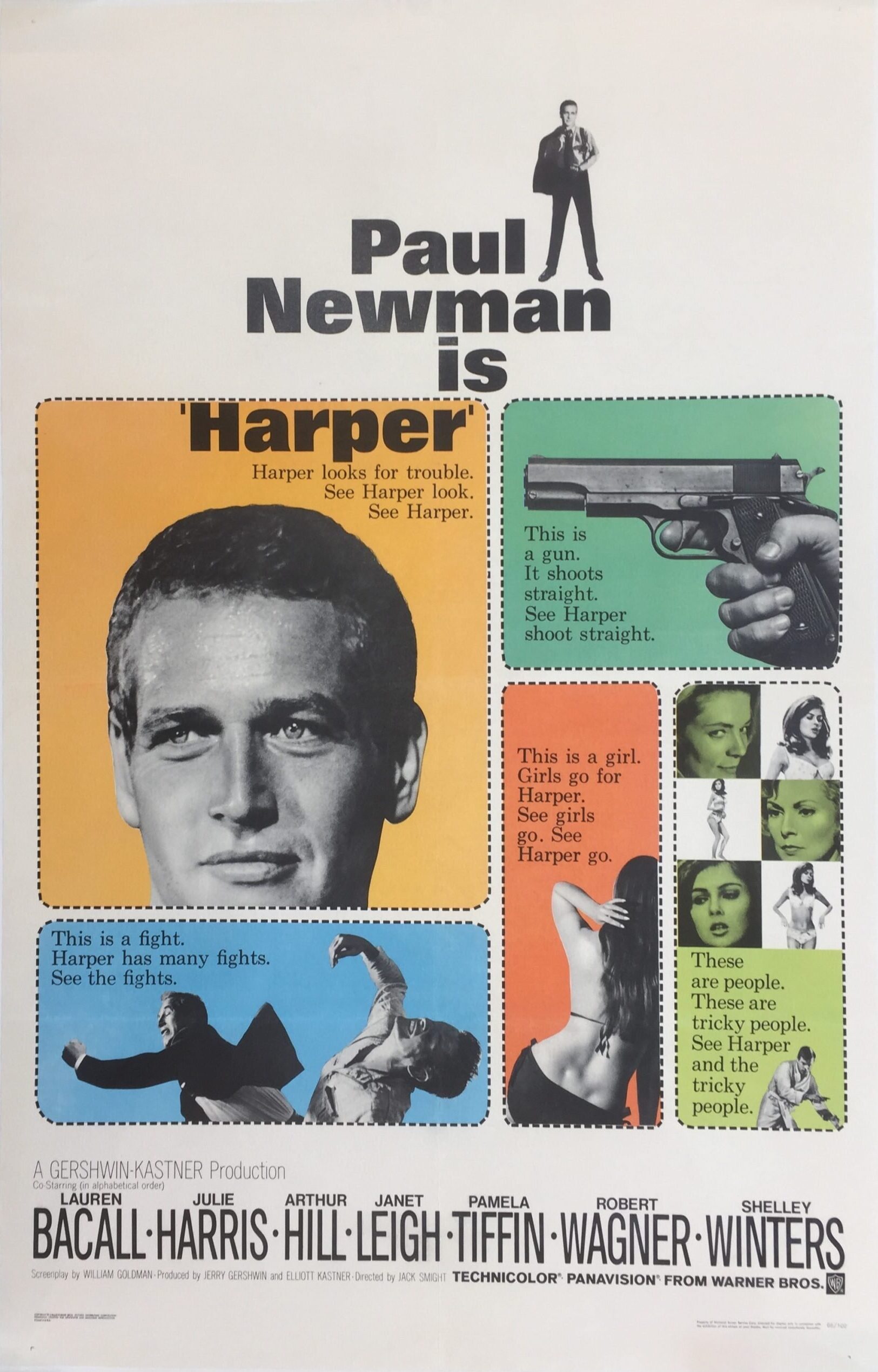 Vintage cinema movie poster for Harper, starring Paul Newman