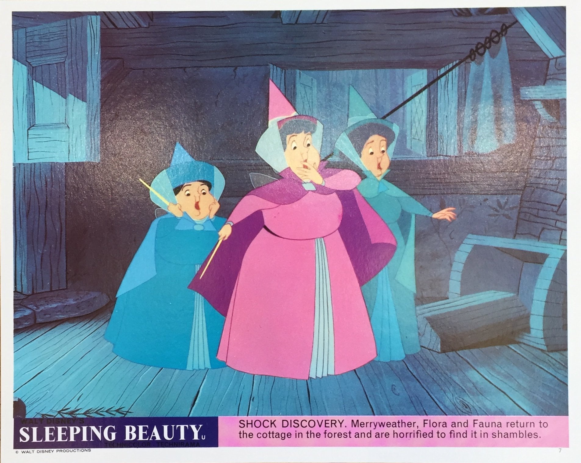 Vintage original UK Front of House cinema card poster for sale for1959 Disney film, Sleeping Beauty.