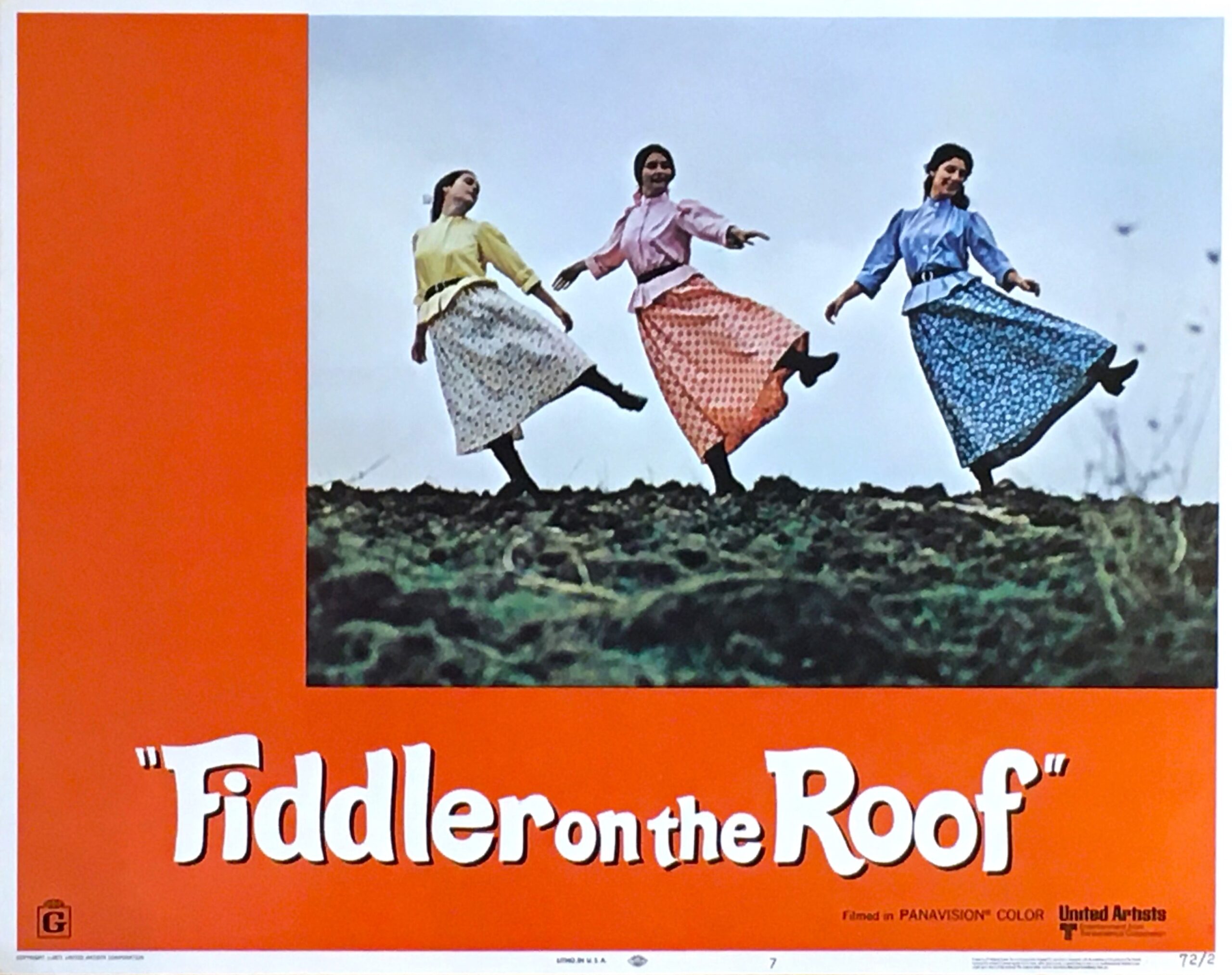 Vintage original US lobby card poster for 1971 musical, Fiddler on the Roof