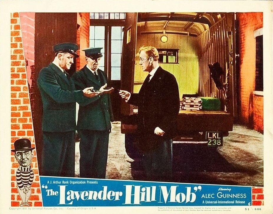 Vintage original US lobby card poster for Ealing comedy classic, The Lavender Hill Mob.