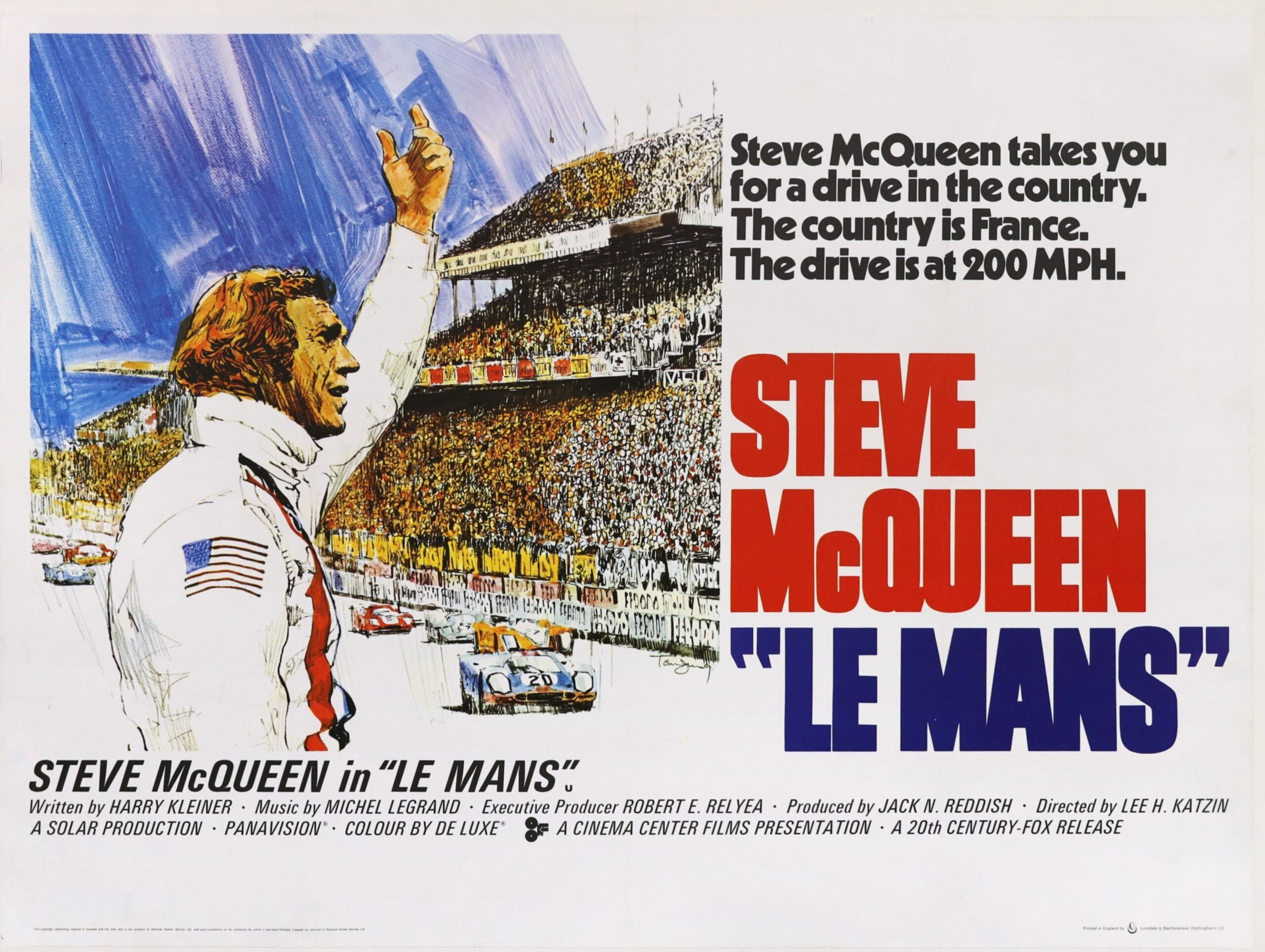 Original vintage UK cinema movie poster for racing classic, Le Mans