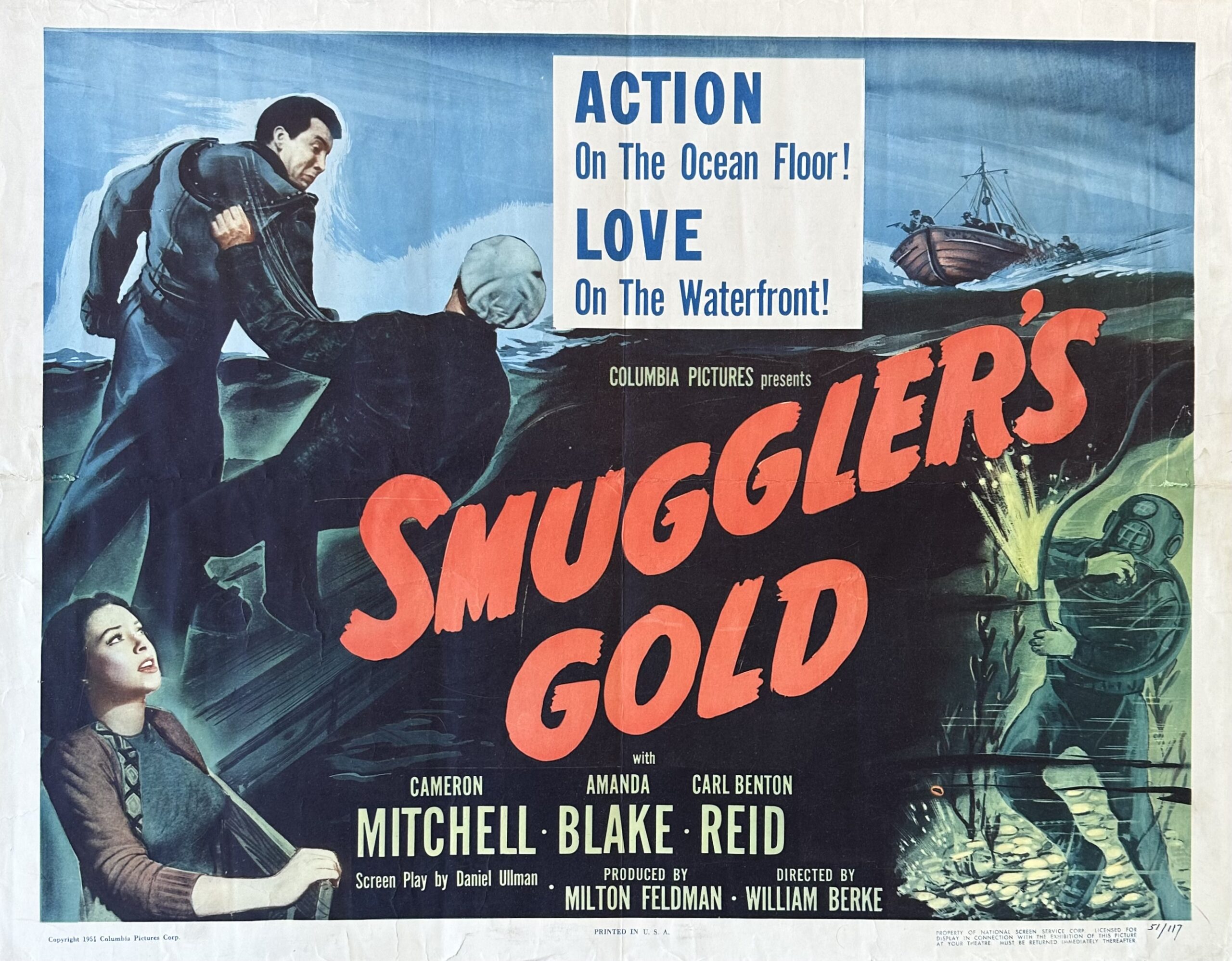 Original vintage cinema movie poster for Smuggler's Gold