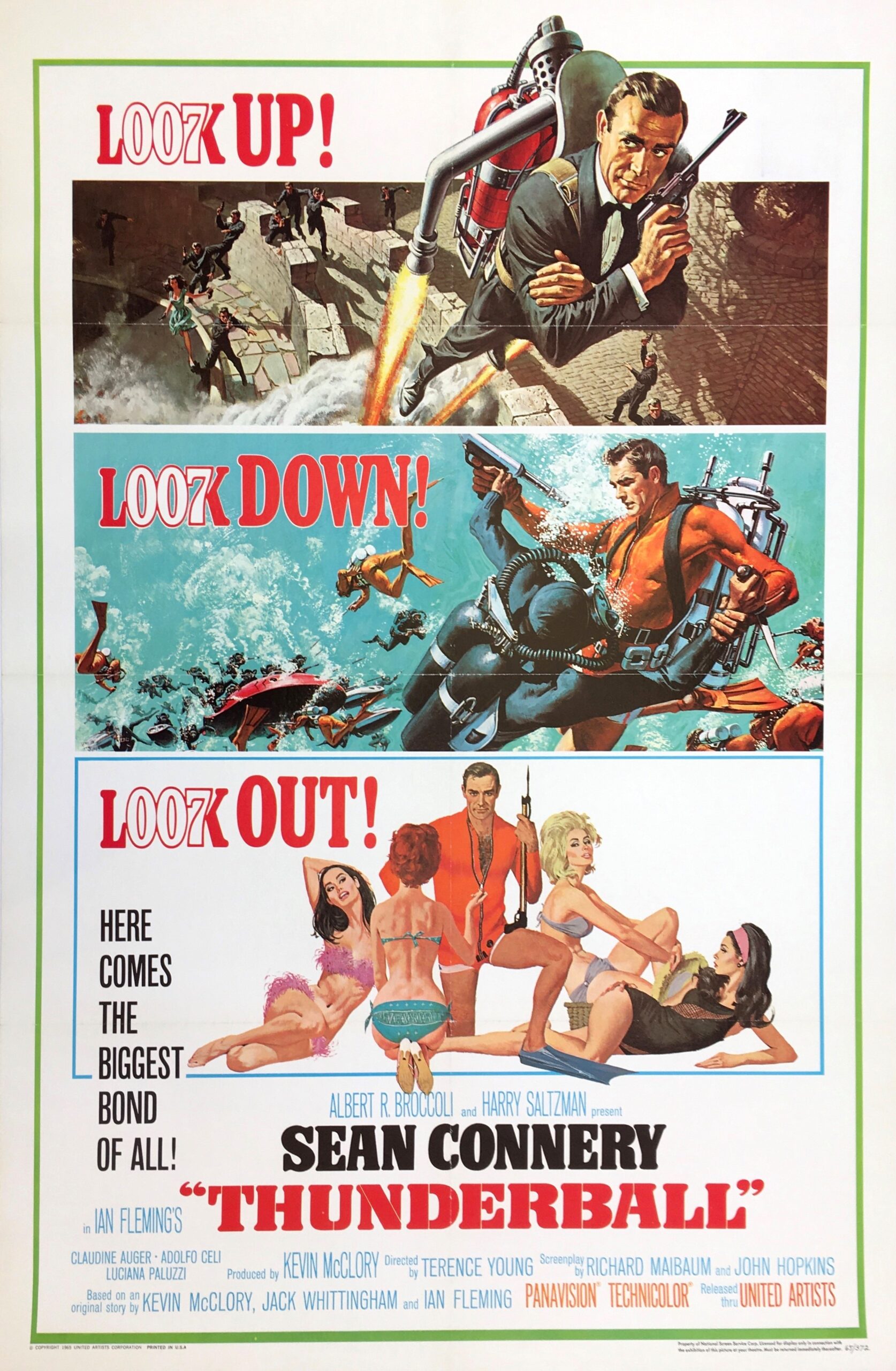 Original vintage cinema poster for James Bond 007 film, Thunderball