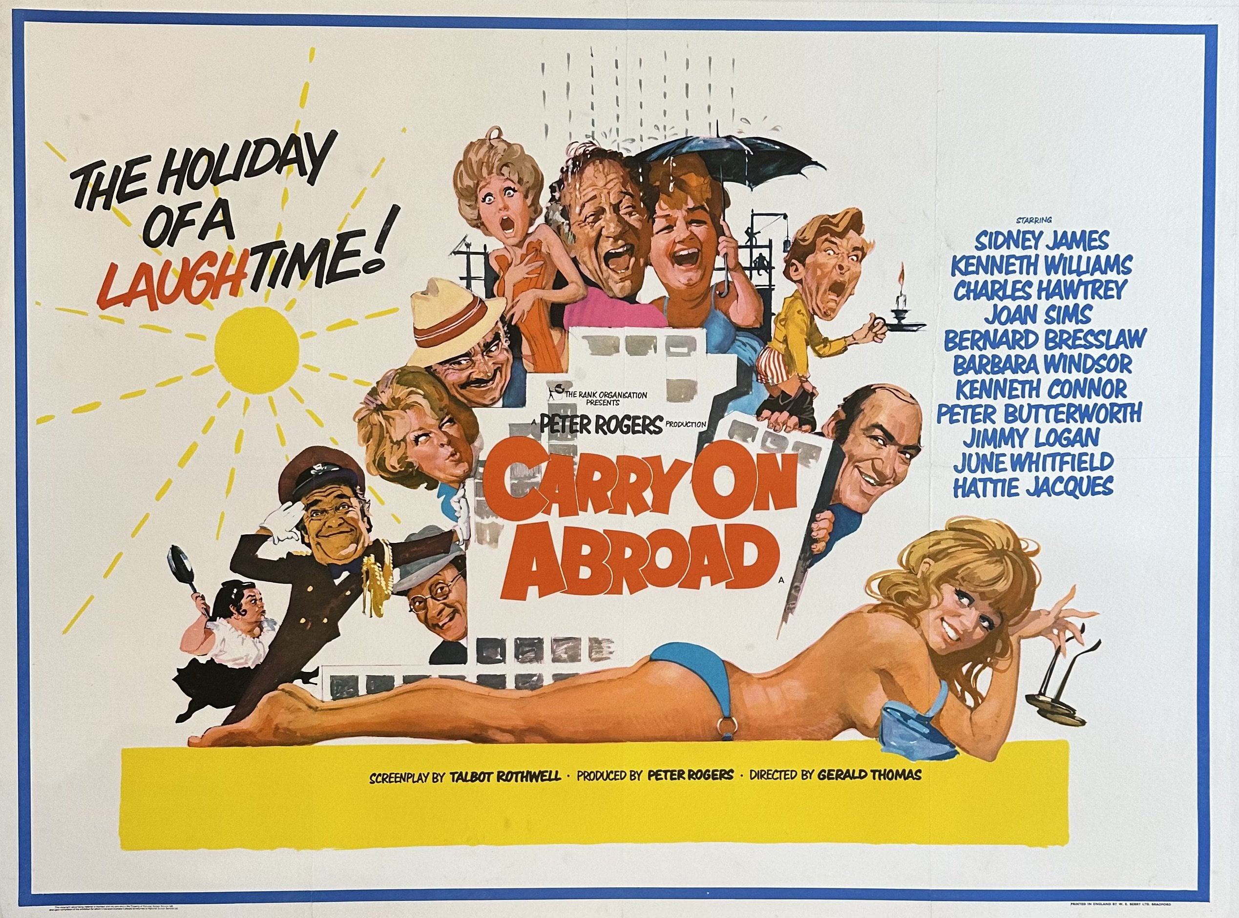 Original vintage cinema movie poster for Carry On Abroad