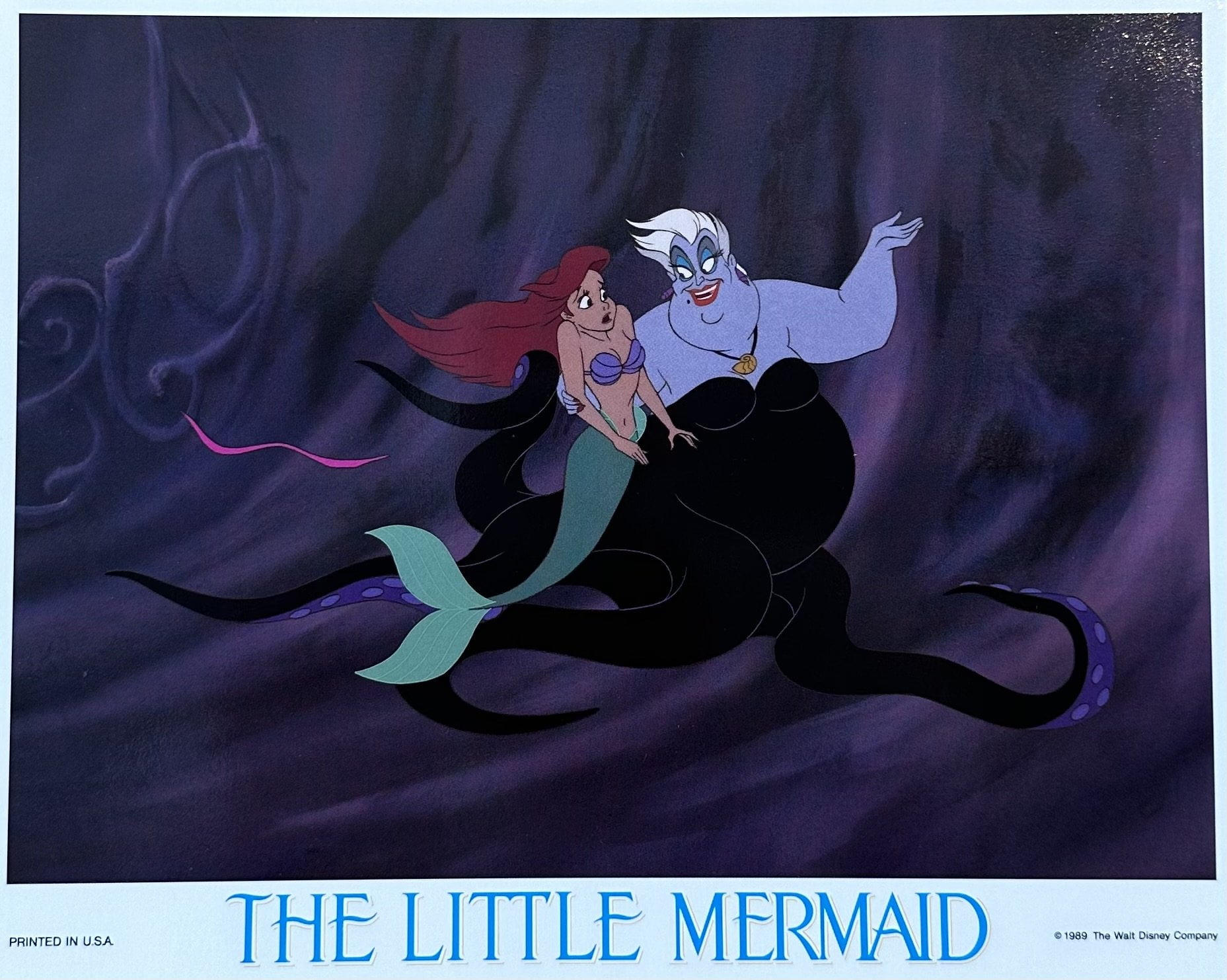 Vintage original US lobby card poster for Disney's The Little Mermaid.