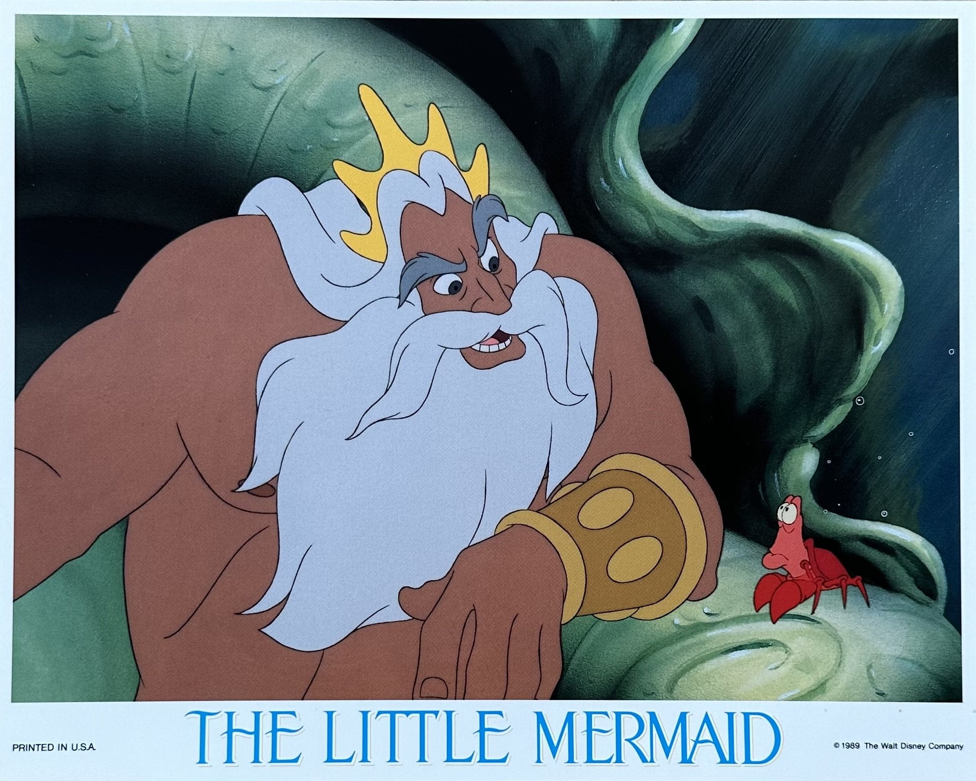 Vintage original US lobby card poster for Disney's The Little Mermaid.