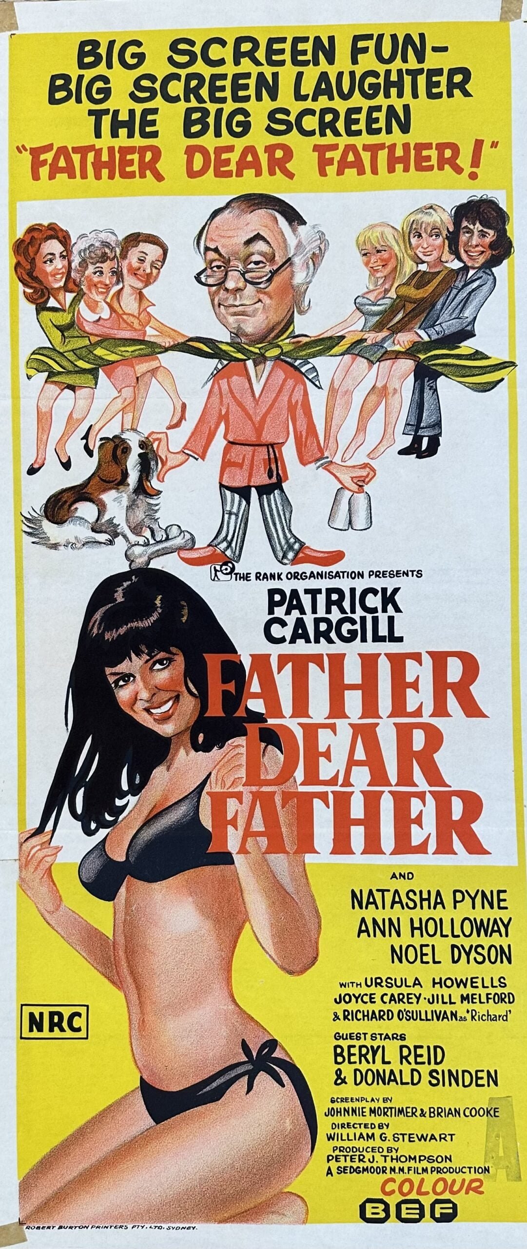Original vintage cinema movie poster for the comedy, Father Dear Father