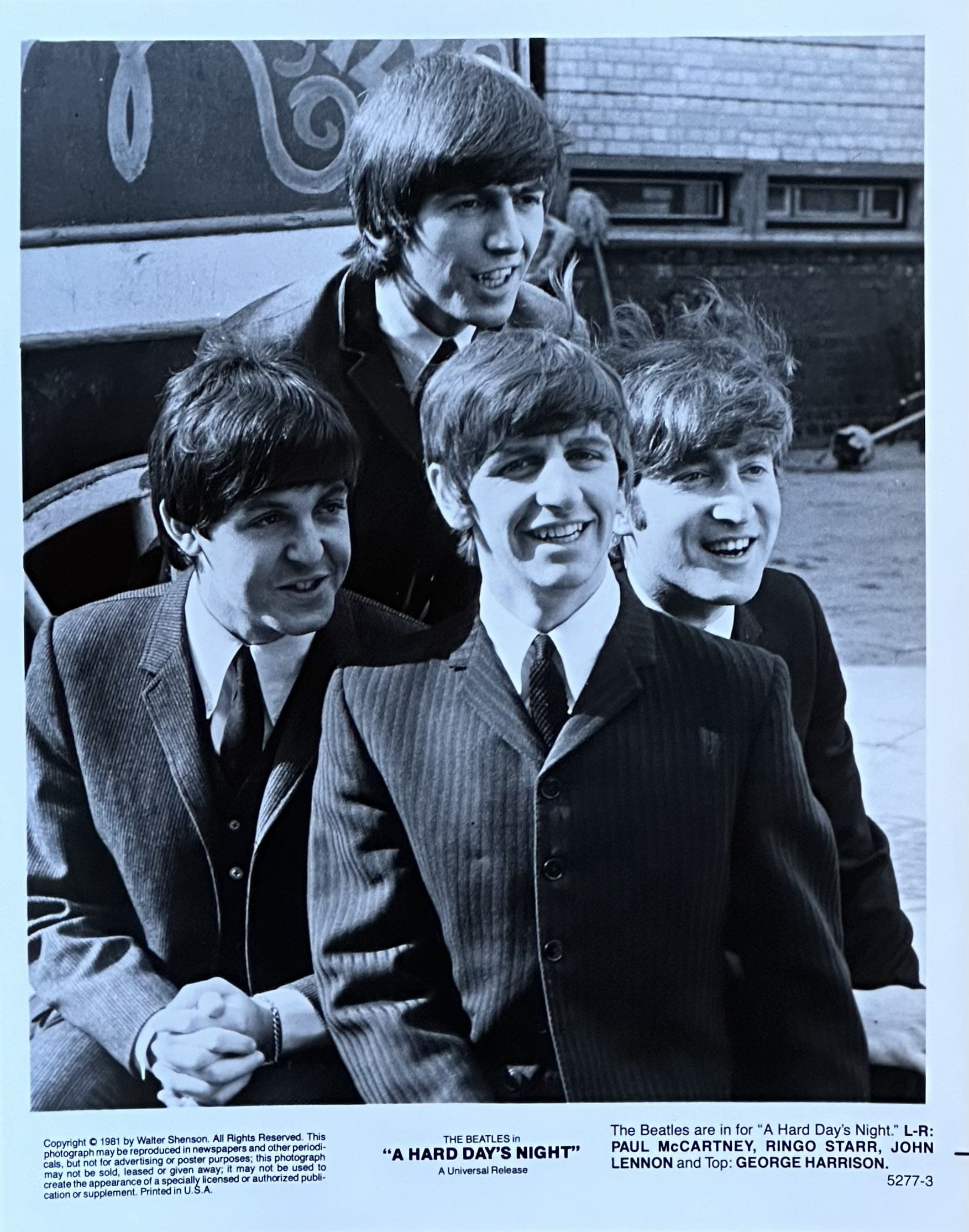 Original vintage US movie poster still for the Beatles film, A Hard Day's Night