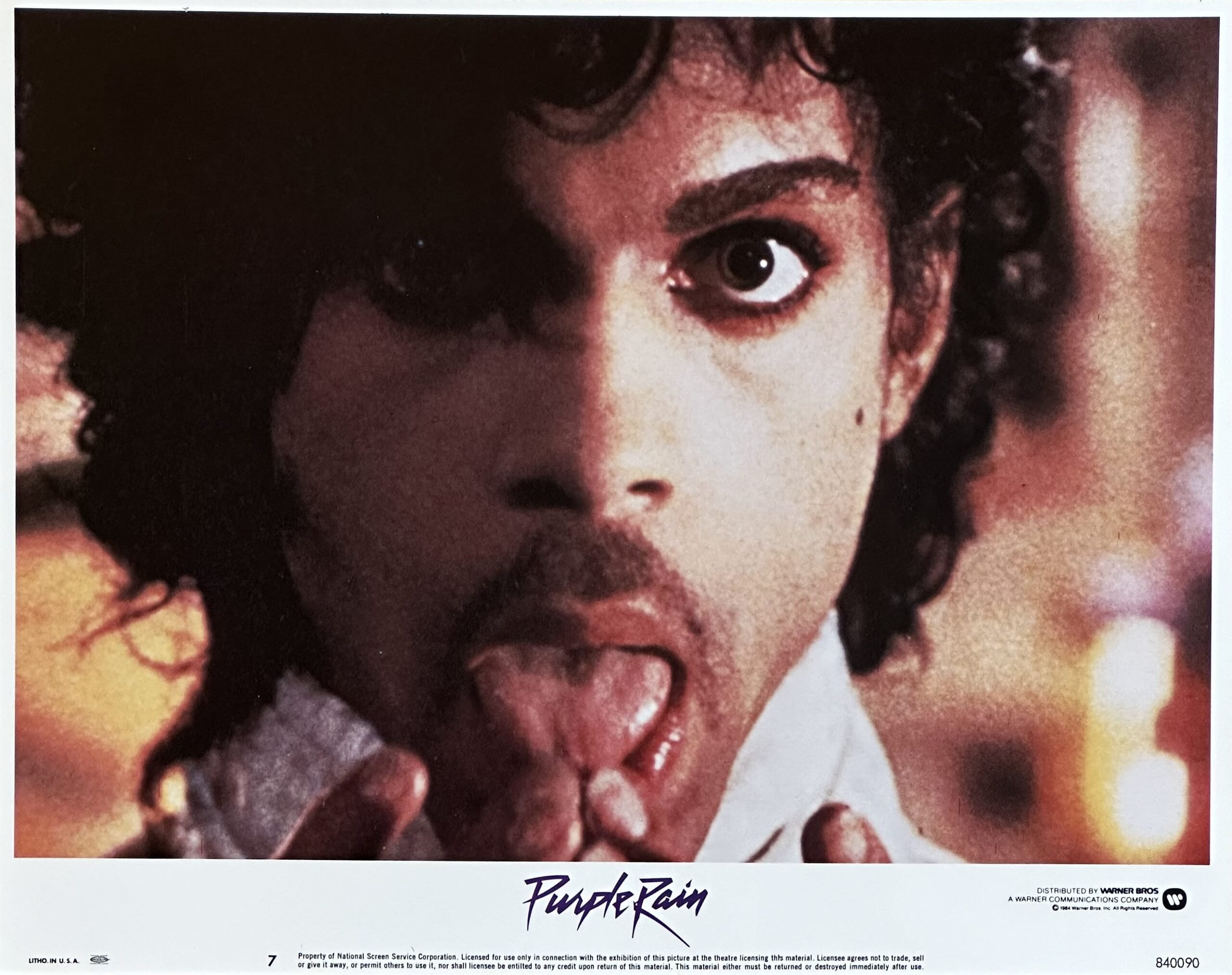Original vintage cinema lobby card movie poster for Prince in Purple Rain
