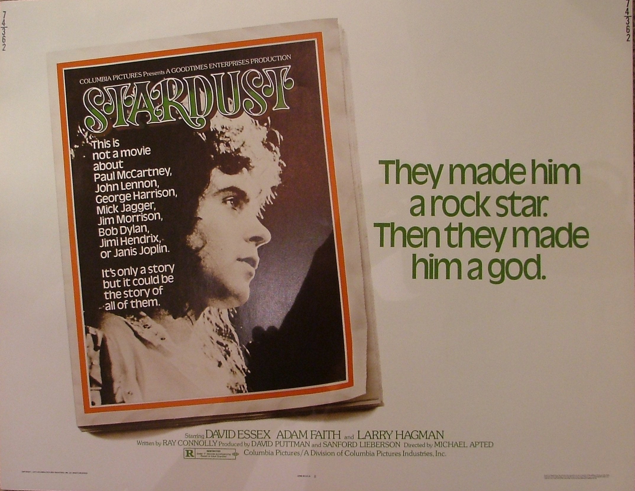 Original vintage cinema movie poster for Stardust starring David Essex