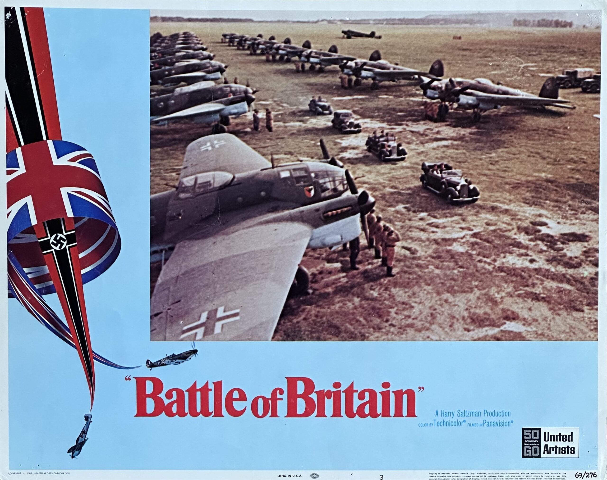 Original vintage cinema lobby card movie poster for war classic, Battle of Britain