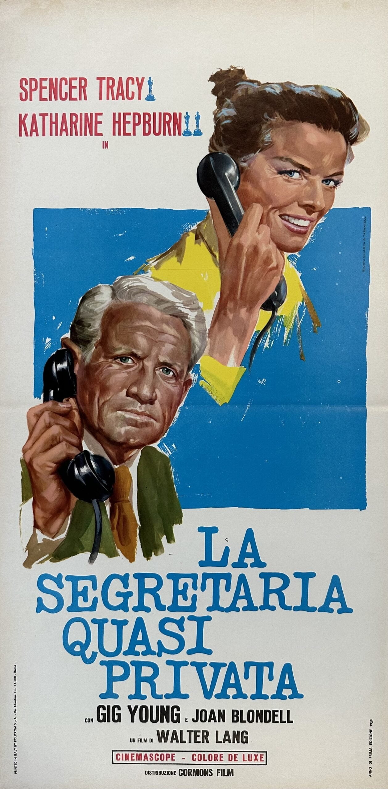 Original vintage cinema movie poster for Hepburn Tracy comedy, Desk Set