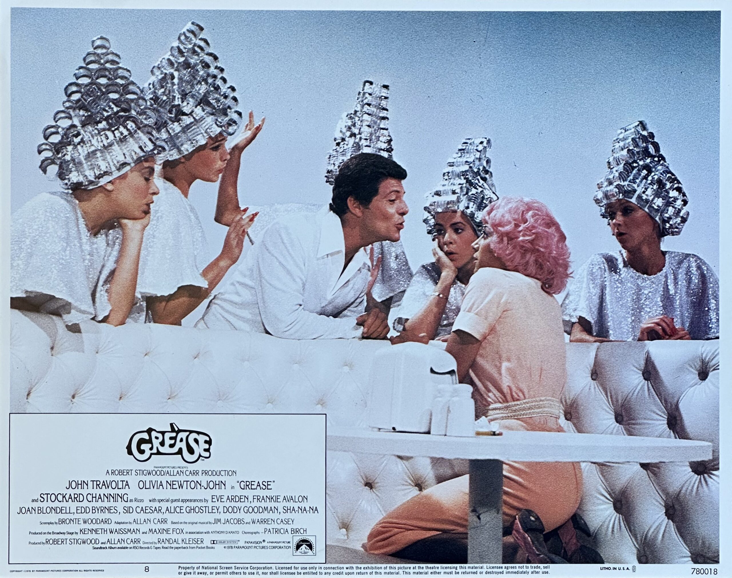 Original cinema lobby card movie poster for Grease