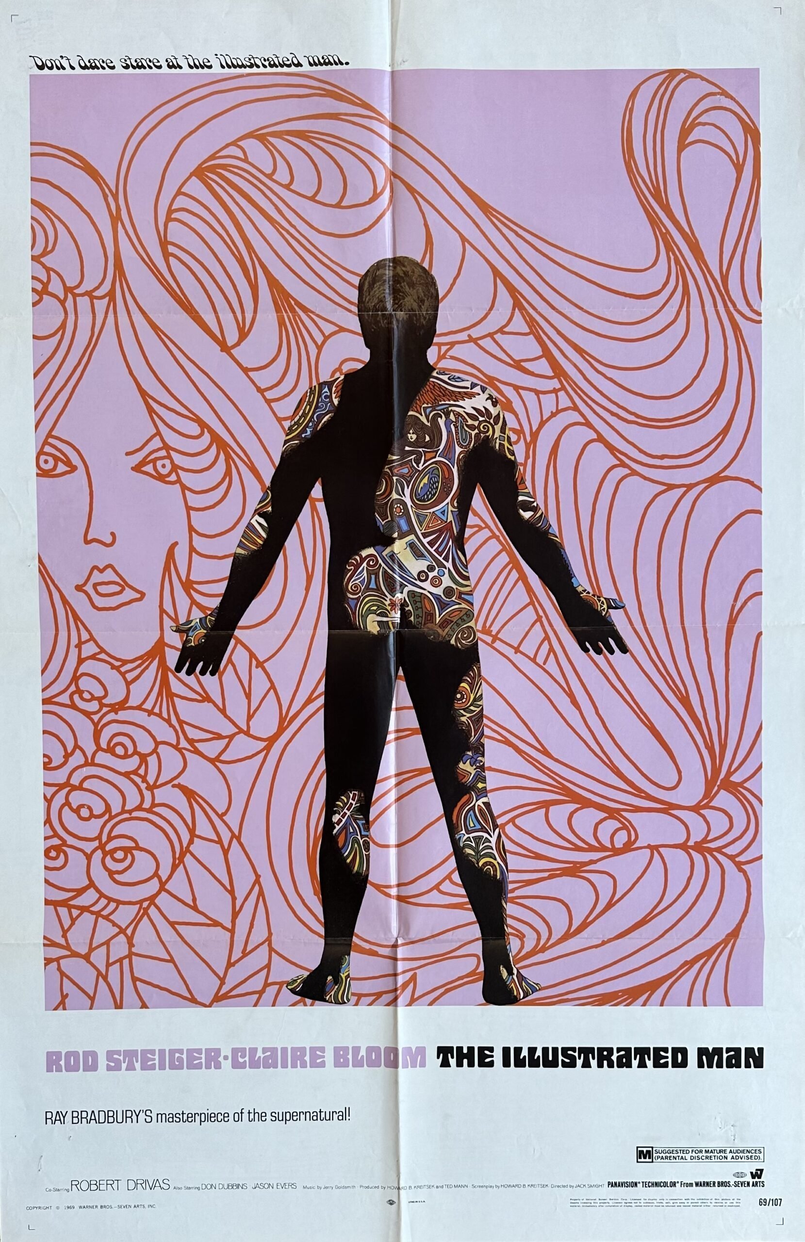 Original vintage cinema movie poster for The Illustrated Man, starring Rod Steiger