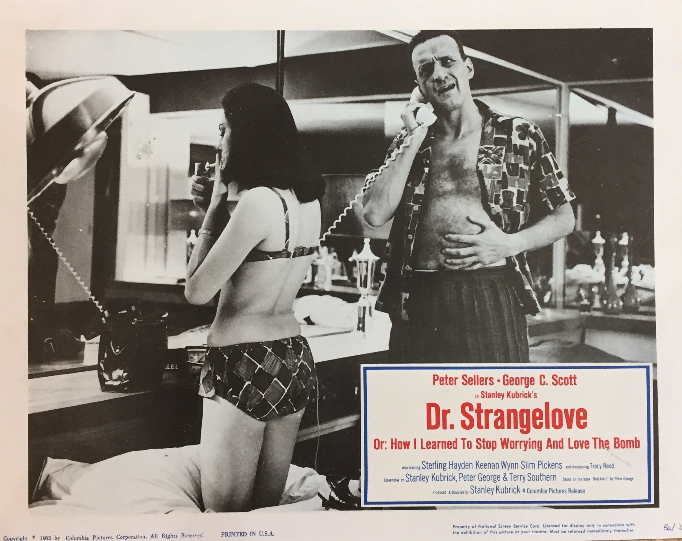 Vintage original US cinema lobby card poster for Kubrick's Dr Strangelove.