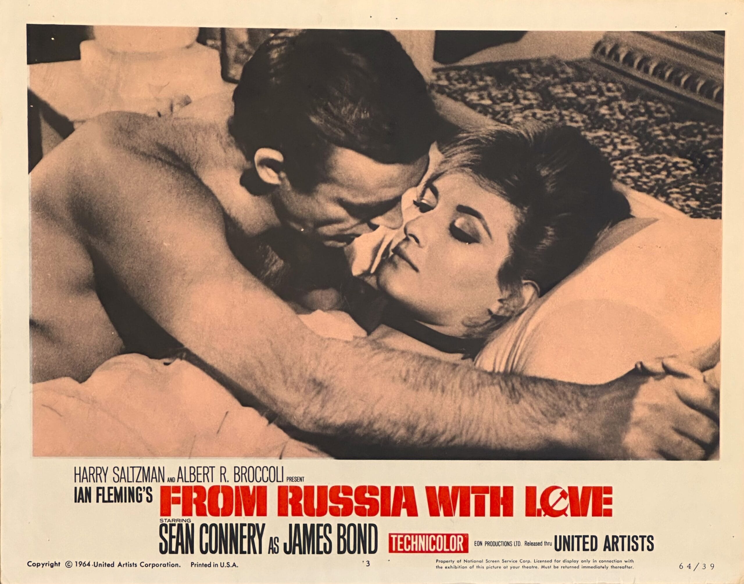 Original vintage cinema lobby card movie poster for James Bond 007 in From Russia With Love