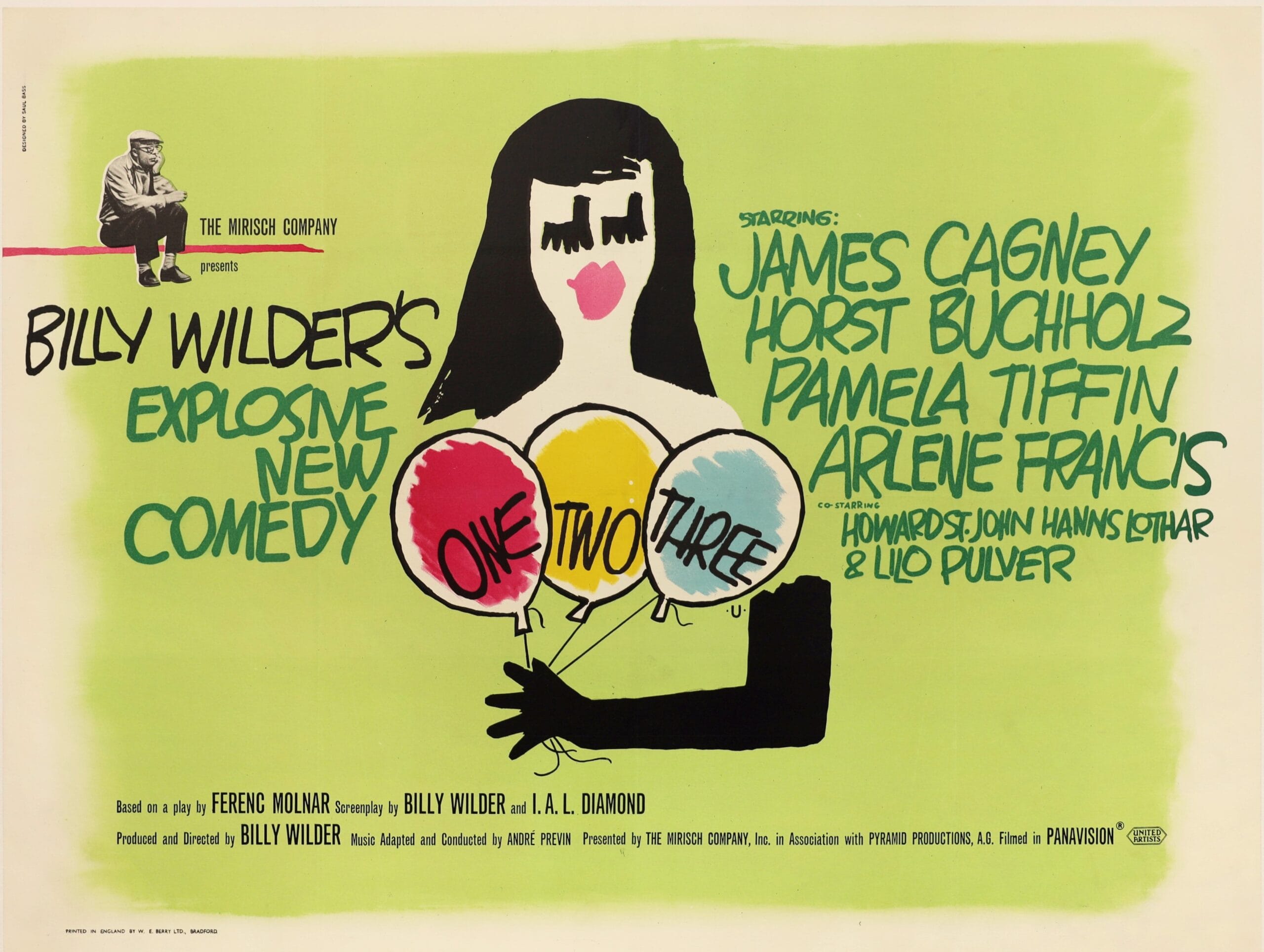 Original cvintage cinema movie poster for Billy Wilder comedy One, Two, Three