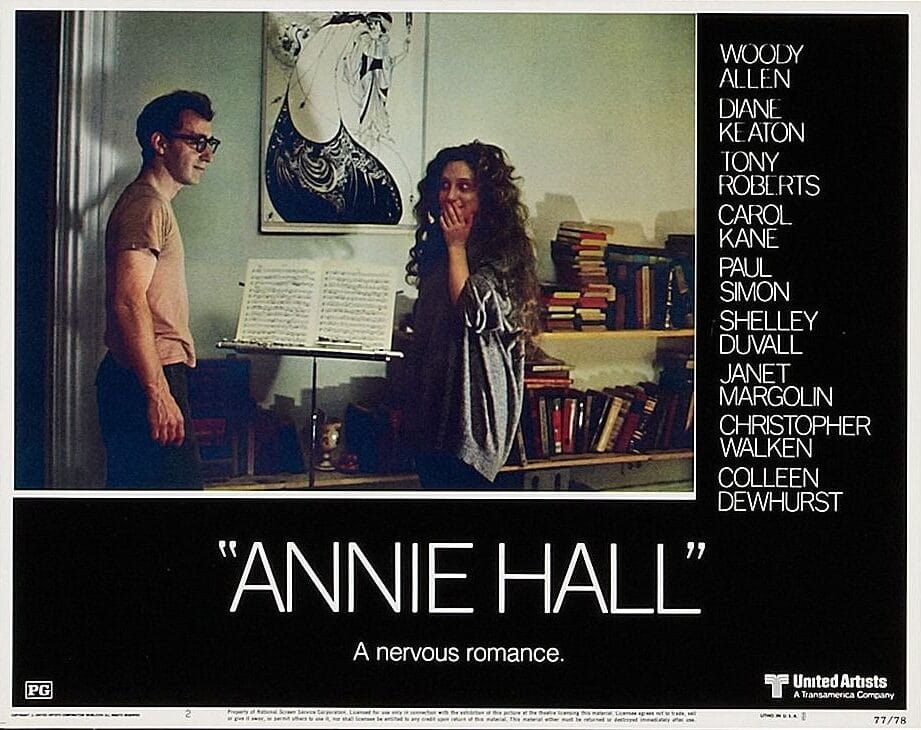 Original cinema lobby card movie poster for Woody Allen's comedy, Annie Hall