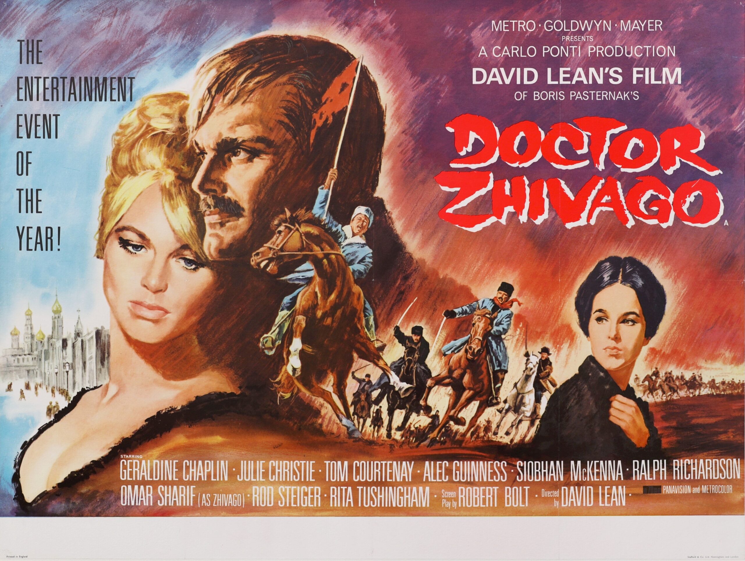 Original vintage cinema movie poster for Doctor Zhivago, directed by David Lean