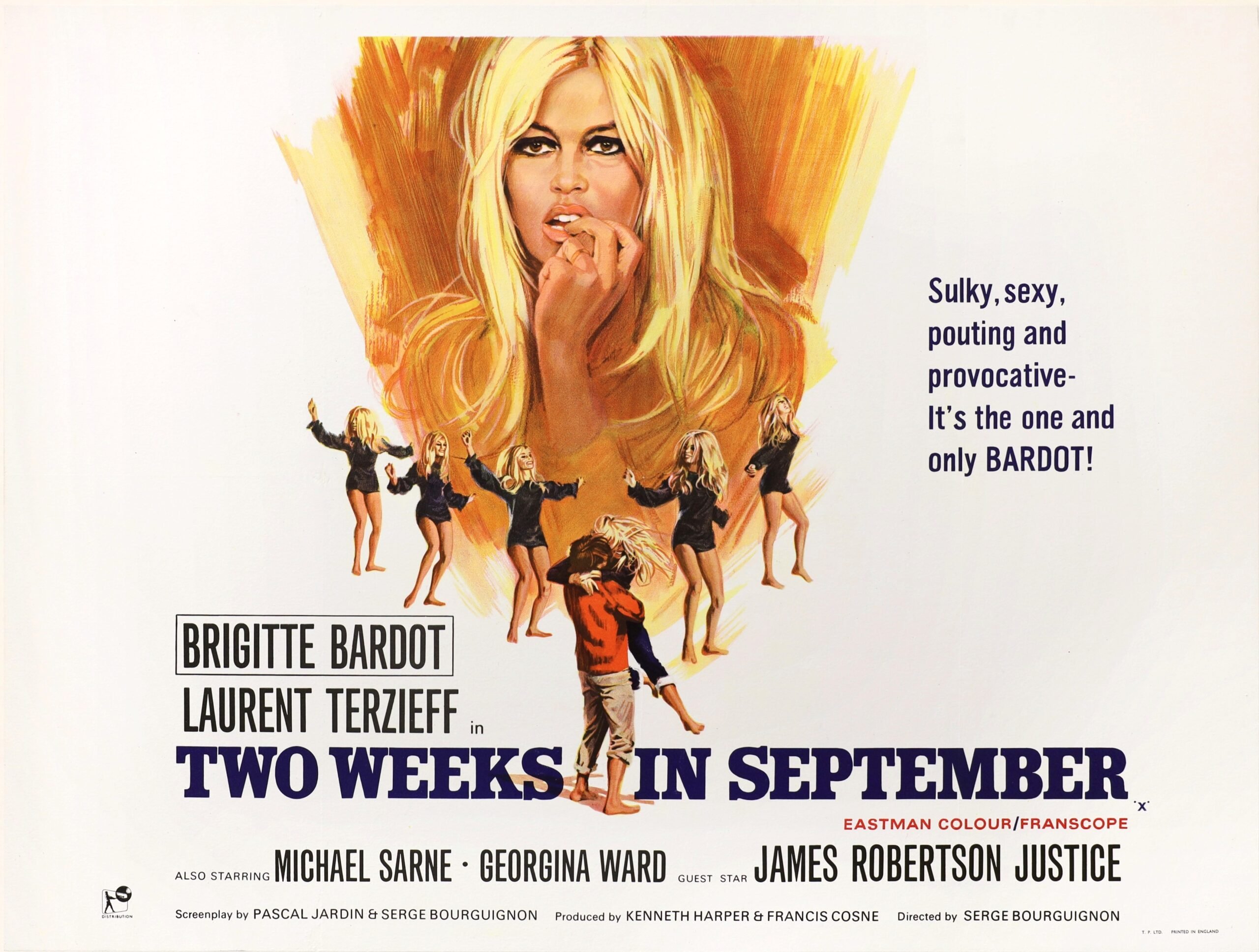 Original vintage cinema movie poster for Two Weeks in September, starring Brigitte Bardot