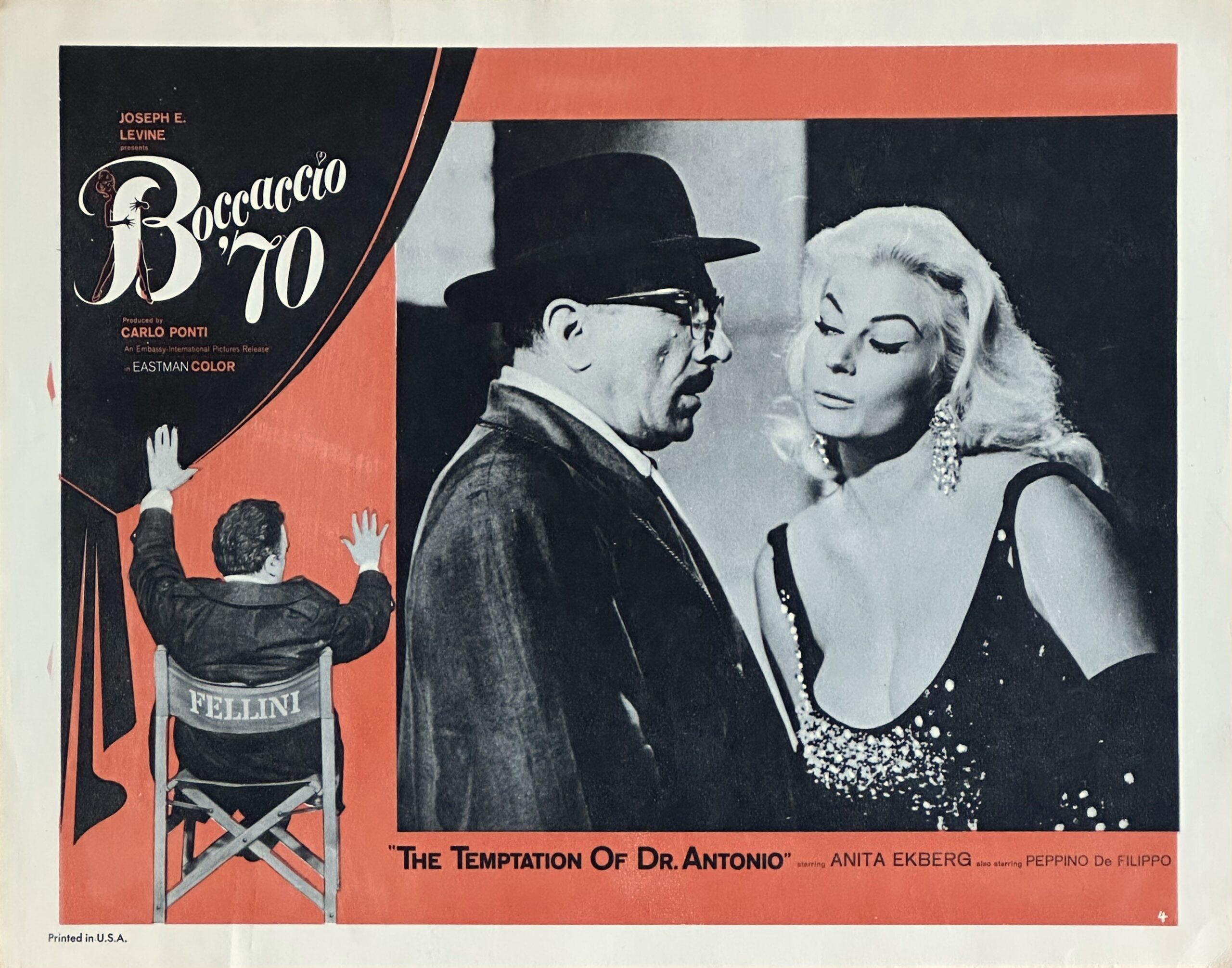 Original vintage cinema lobby card movie poster for Boccaccio '70