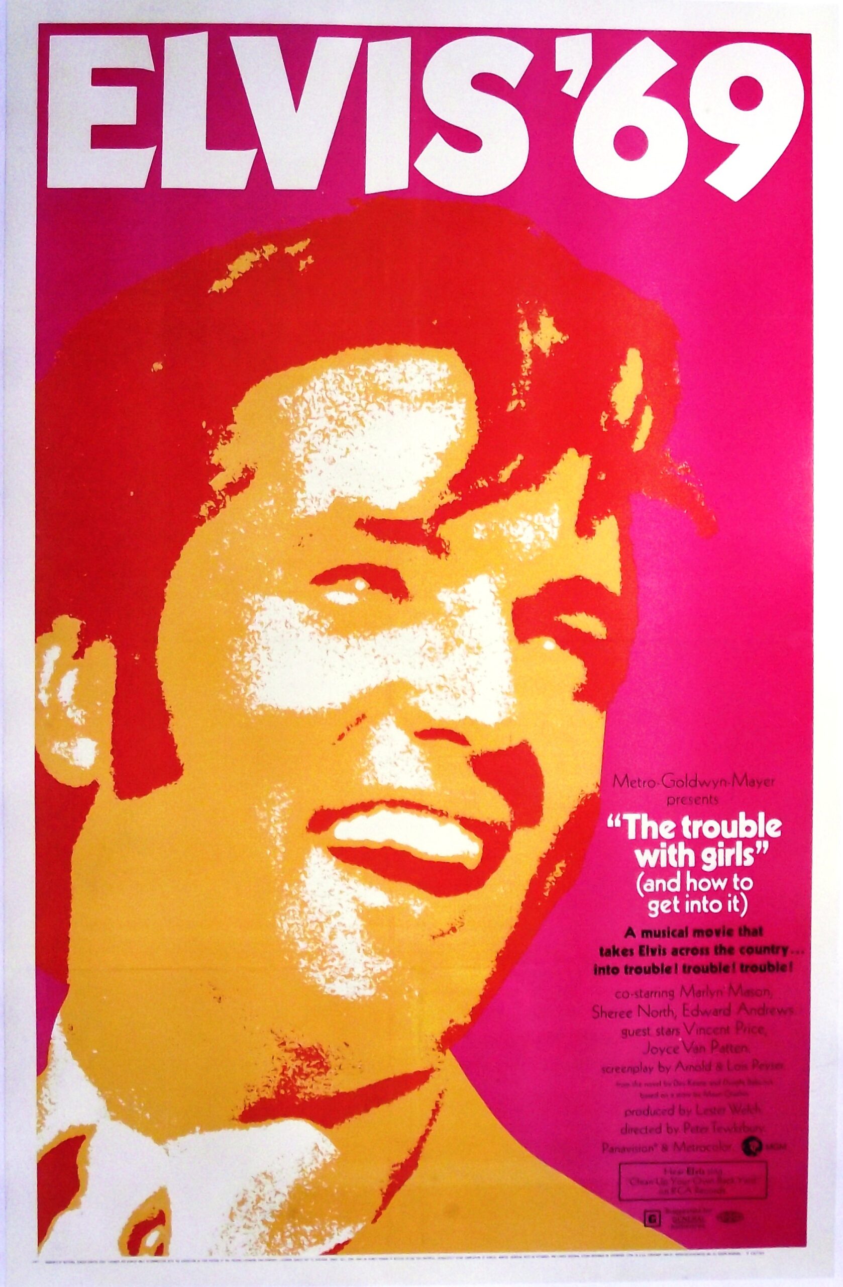 Vintage original US cinema movie poster for 1969 Elvis film The Trouble With Girls